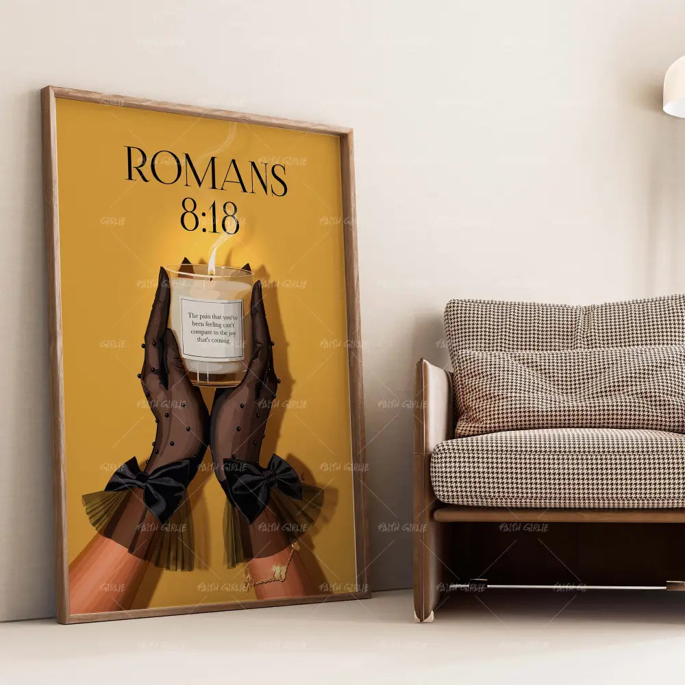 Romans 8:18- Bible verse wall art and Christian wall art by Faith Girlie featuring faith-inspired designs, uplifting Scripture, and modern Christian home decor. Perfect for Christian living room decor, bedroom decor, office decor, prayer room decor, and meaningful Christian gifts for women and families.-Faith Girlie
