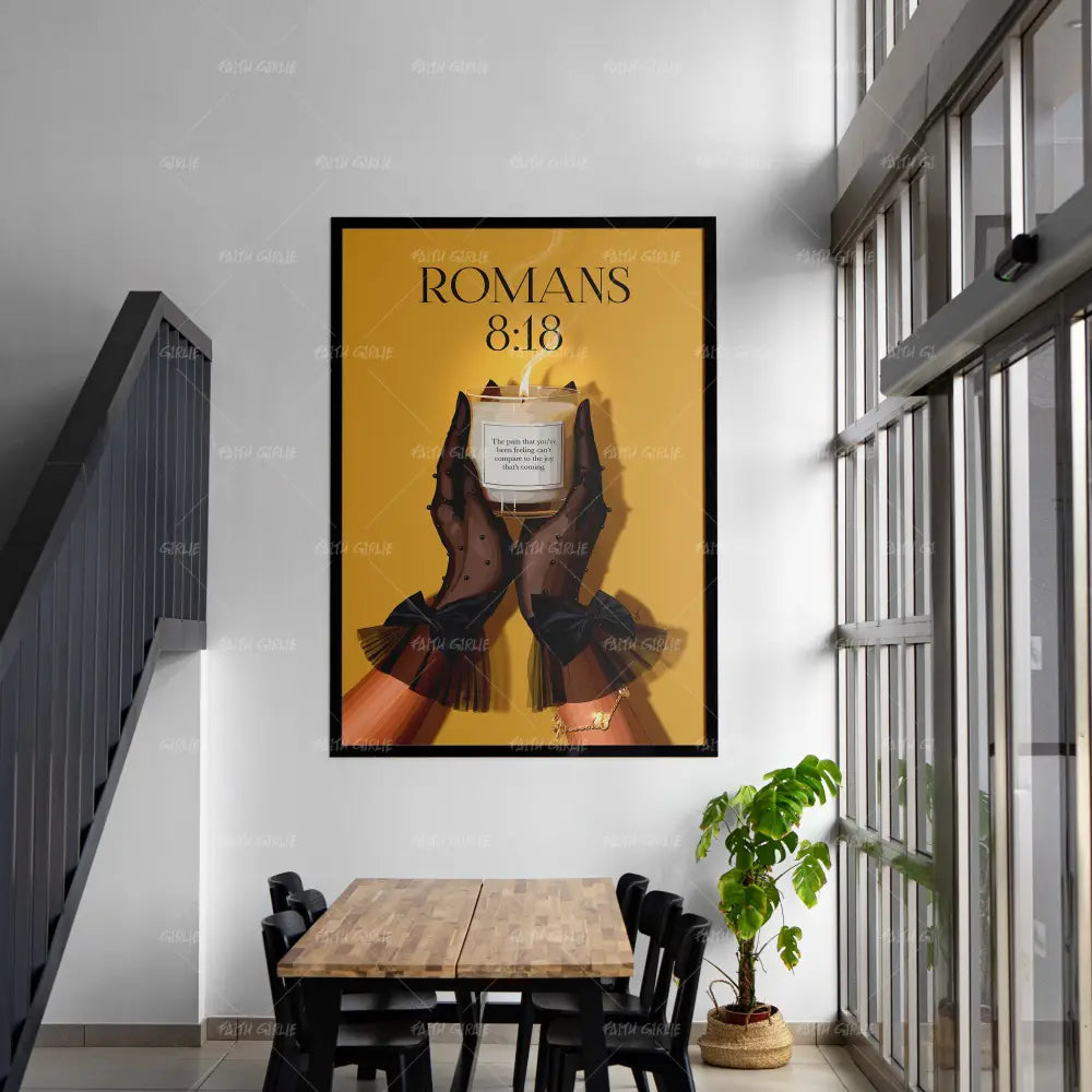 Romans 8:18- Bible verse wall art and Christian wall art by Faith Girlie featuring faith-inspired designs, uplifting Scripture, and modern Christian home decor. Perfect for Christian living room decor, bedroom decor, office decor, prayer room decor, and meaningful Christian gifts for women and families.-Faith Girlie