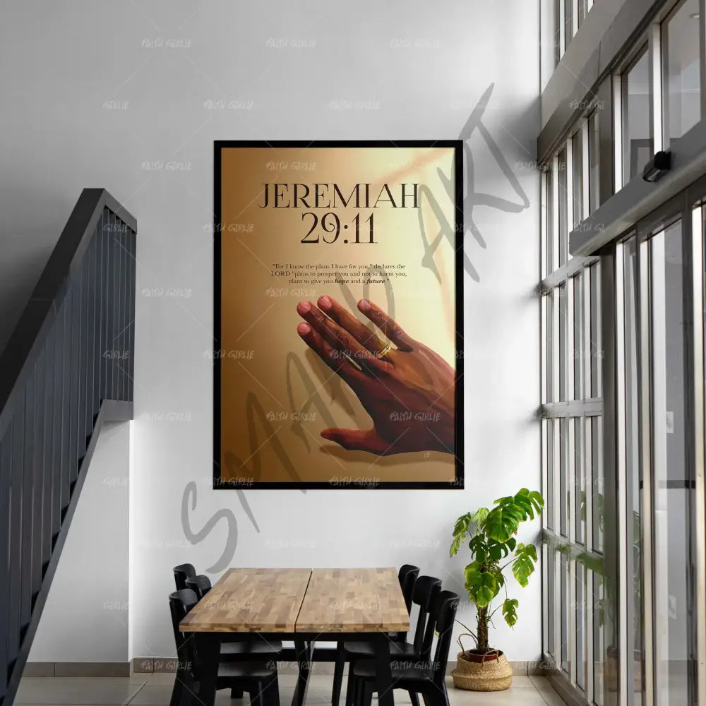 The Plan-Jeremiah 29:11- Bible verse wall art and Christian wall art by Faith Girlie featuring faith-inspired designs, uplifting Scripture, and modern Christian home decor. Perfect for Christian living room decor, bedroom decor, office decor, prayer room decor, and meaningful Christian gifts for women and families.-Faith Girlie