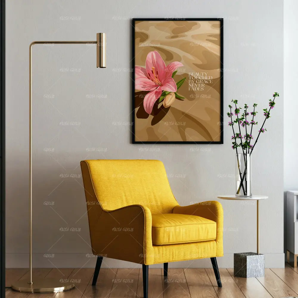 Touched by Grace- Bible verse wall art and Christian wall art by Faith Girlie featuring faith-inspired designs, uplifting Scripture, and modern Christian home decor. Perfect for Christian living room decor, bedroom decor, office decor, prayer room decor, and meaningful Christian gifts for women and families.-Faith Girlie