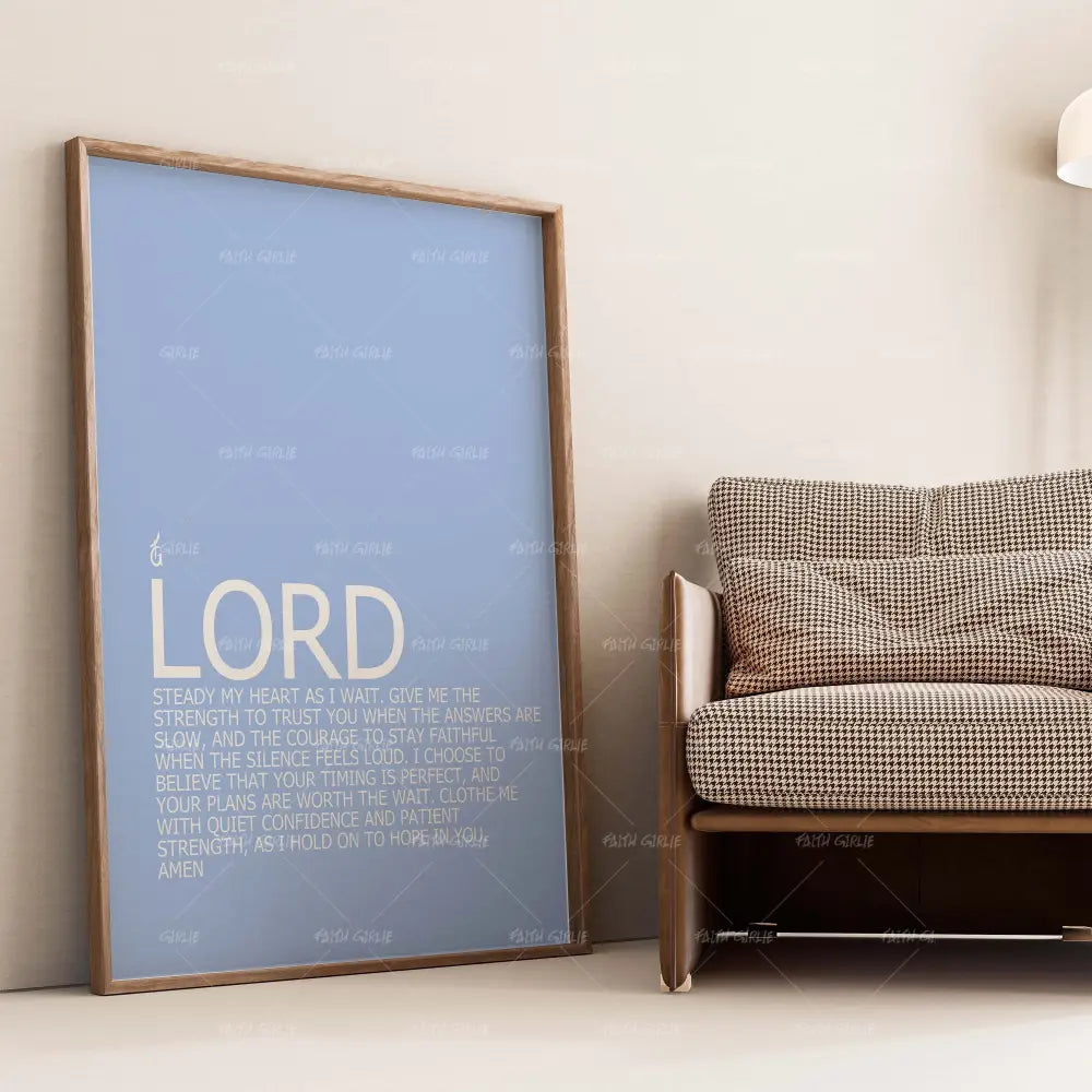 Waiting Season Prayer- Bible verse wall art and Christian wall art by Faith Girlie featuring faith-inspired designs, uplifting Scripture, and modern Christian home decor. Perfect for Christian living room decor, bedroom decor, office decor, prayer room decor, and meaningful Christian gifts for women and families.-Faith Girlie