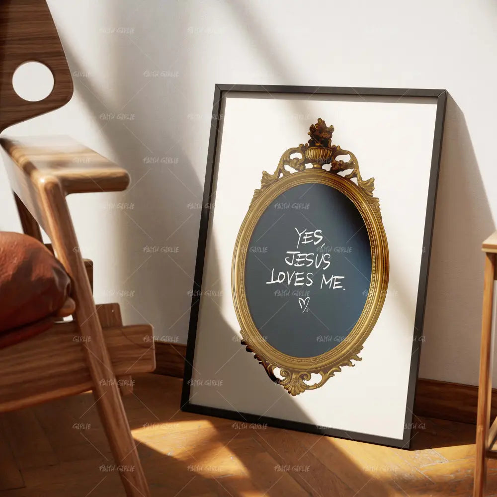Yes Jesus Loves Me-wall art print featuring decorative artistic design suitable for living rooms, offices, and schools by Faith Girlie. Elevate your space with faith-inspired wall art designed to bring peace, purpose, and beauty into your home. At Faith Girlie, each piece is thoughtfully created to inspire reflection, strengthen faith, and celebrate a life grounded in God’s word.