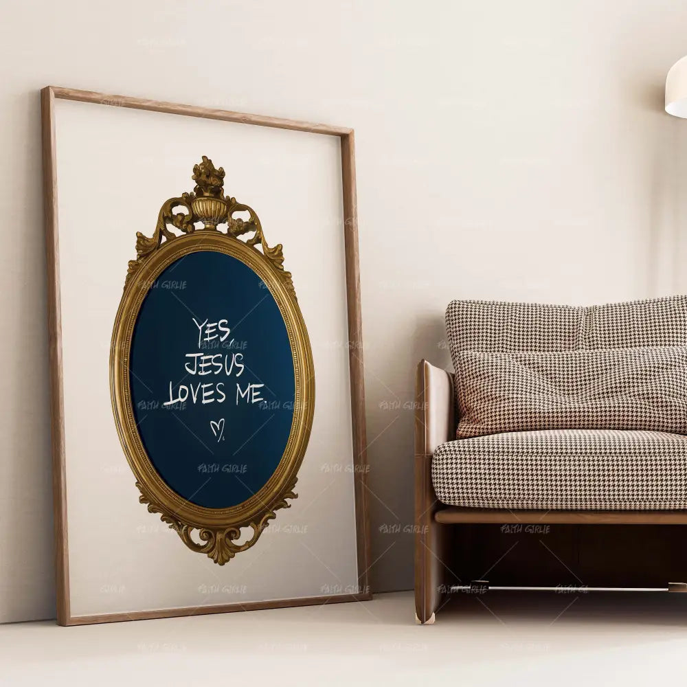 Yes Jesus Loves Me-wall art print featuring decorative artistic design suitable for living rooms, offices, and schools by Faith Girlie. Elevate your space with faith-inspired wall art designed to bring peace, purpose, and beauty into your home. At Faith Girlie, each piece is thoughtfully created to inspire reflection, strengthen faith, and celebrate a life grounded in God’s word.