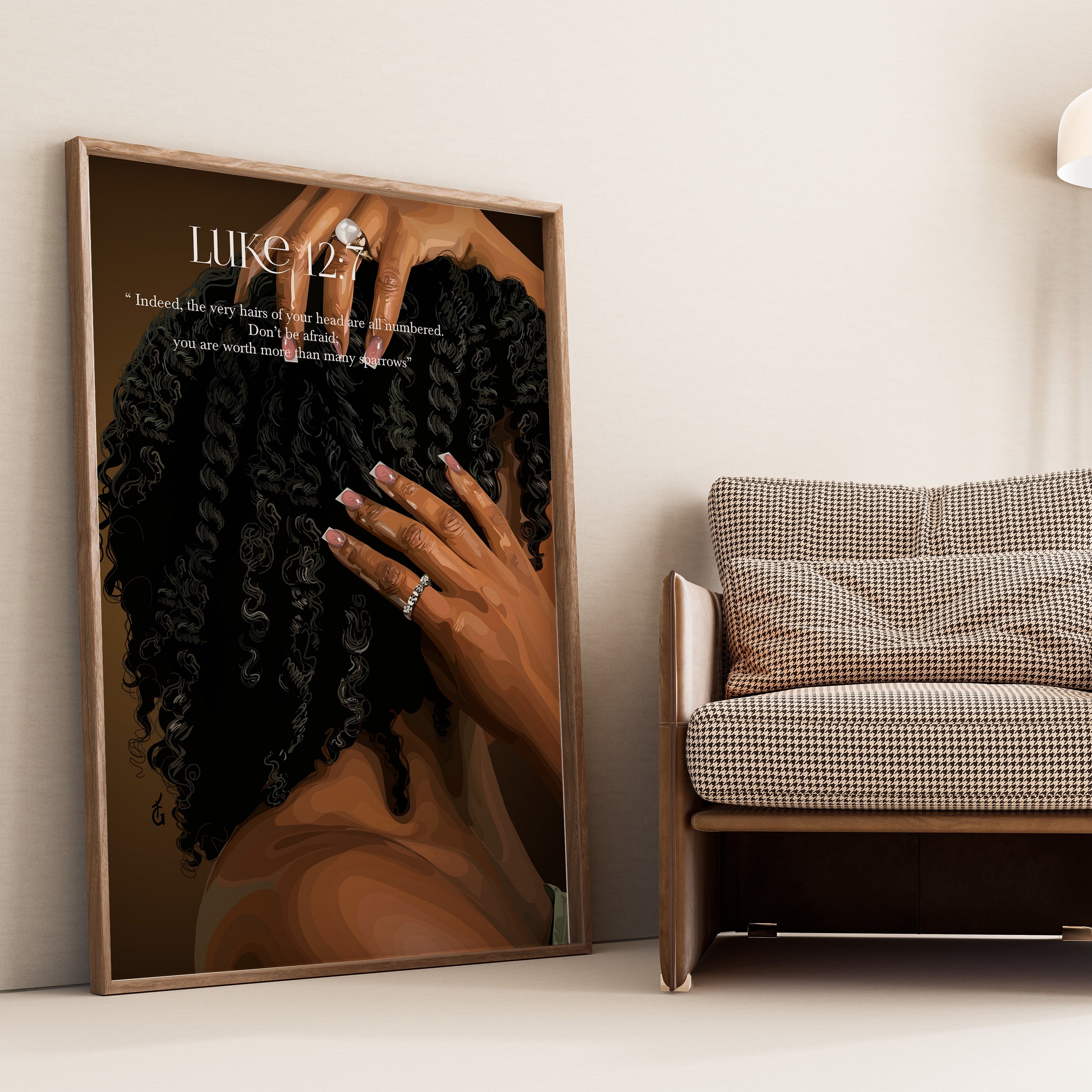 Luke 12:7- Bible verse wall art and Christian wall art by Faith Girlie featuring faith-inspired designs, uplifting Scripture, and modern Christian home decor. Perfect for Christian living room decor, bedroom decor, office decor, prayer room decor, and meaningful Christian gifts for women and families.-Faith Girlie