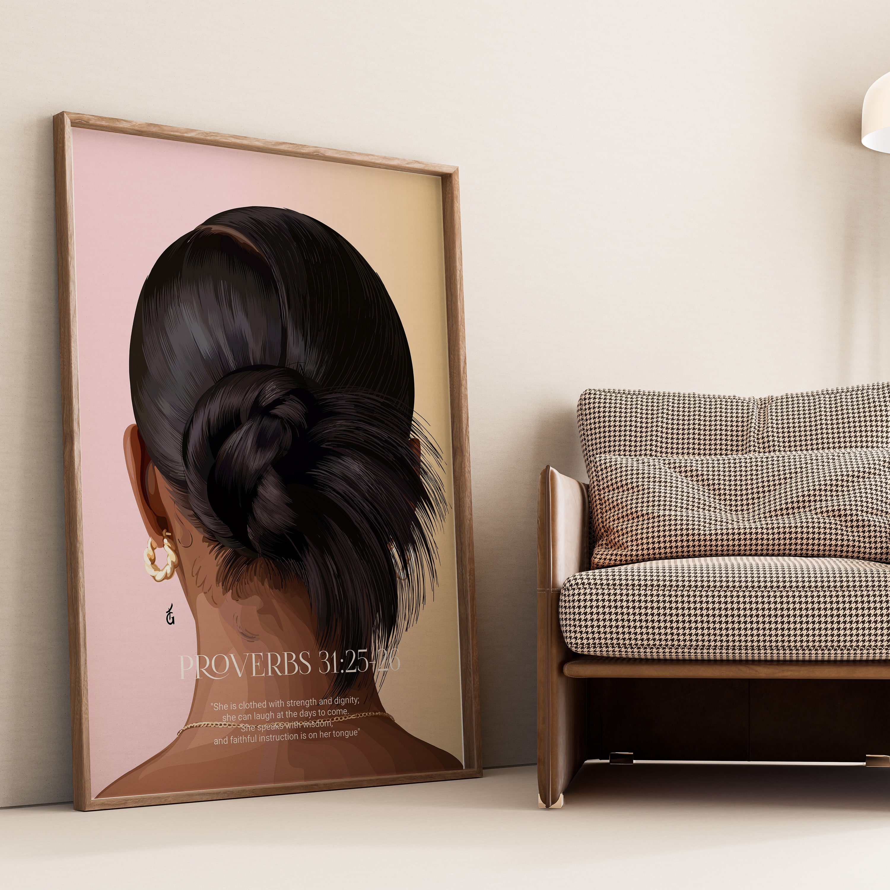 Proverbs 31:25-26- Bible verse wall art and Christian wall art by Faith Girlie featuring faith-inspired designs, uplifting Scripture, and modern Christian home decor. Perfect for Christian living room decor, bedroom decor, office decor, prayer room decor, and meaningful Christian gifts for women and families.-Faith Girlie