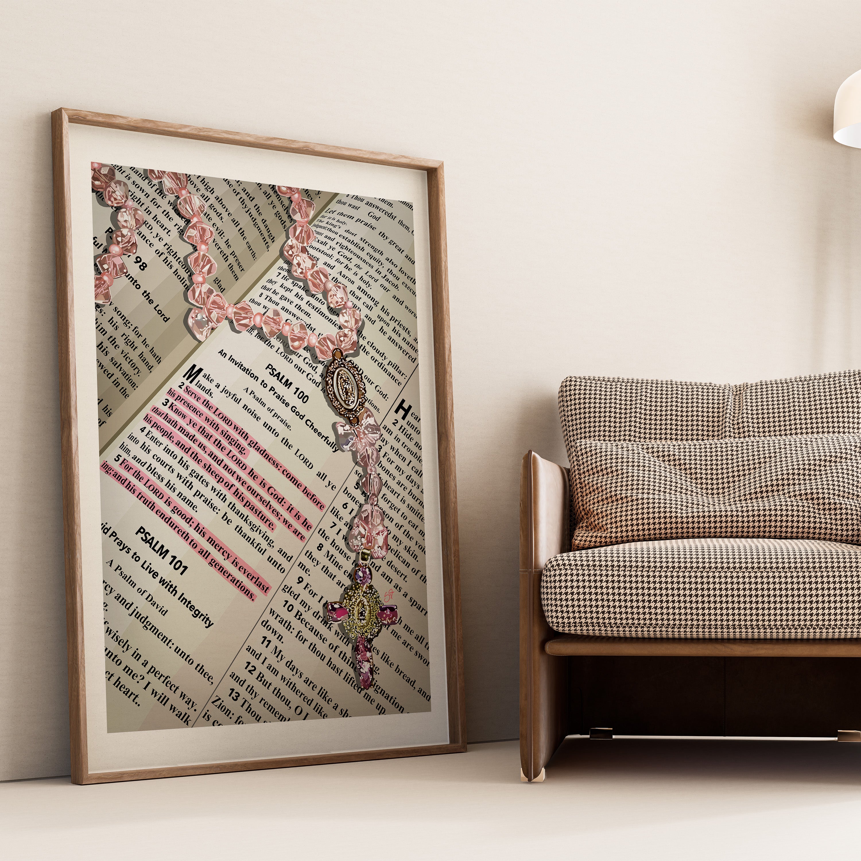 Psalm 100- Bible verse wall art and Christian wall art by Faith Girlie featuring faith-inspired designs, uplifting Scripture, and modern Christian home decor. Perfect for Christian living room decor, bedroom decor, office decor, prayer room decor, and meaningful Christian gifts for women and families.-Faith Girlie