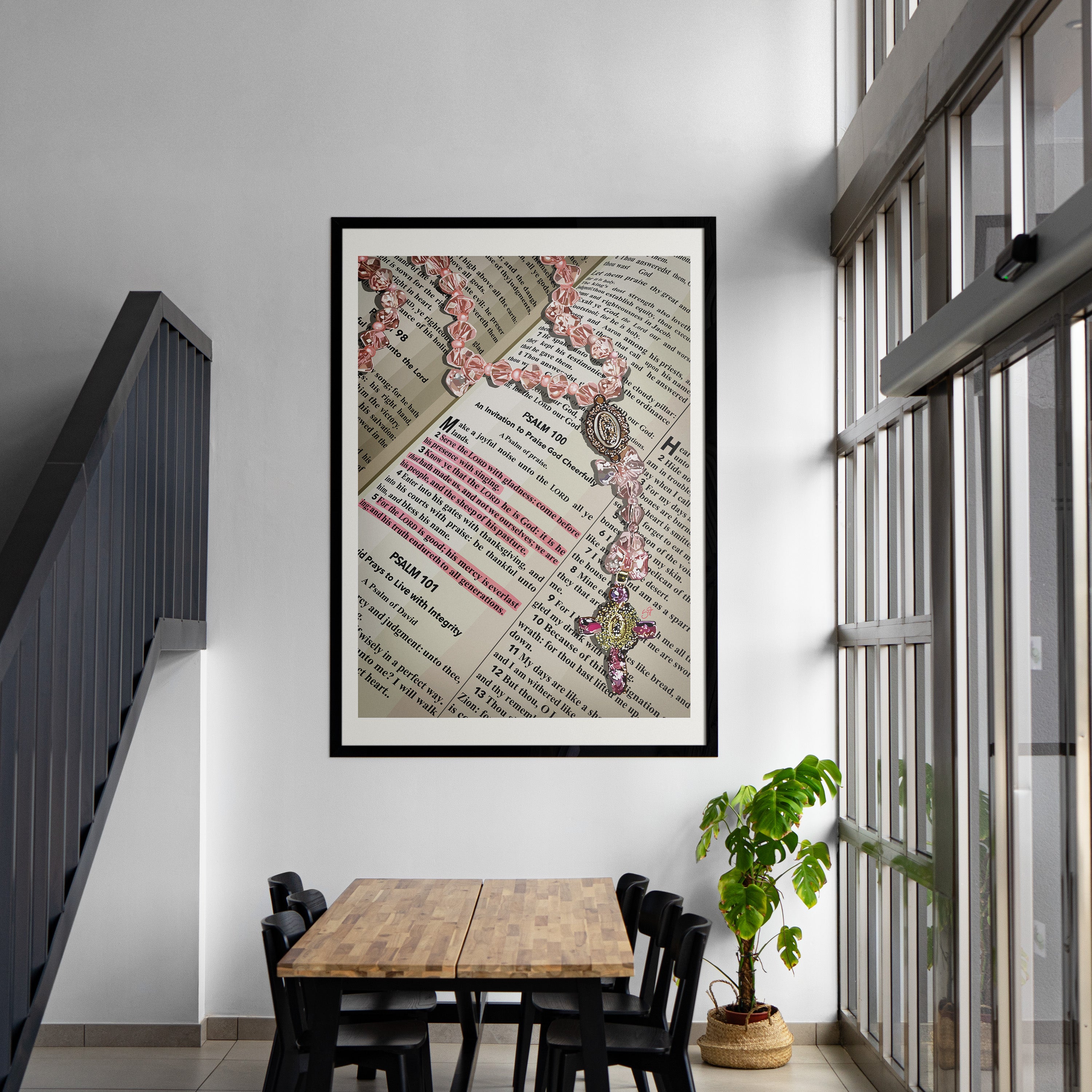 Psalm 100- Bible verse wall art and Christian wall art by Faith Girlie featuring faith-inspired designs, uplifting Scripture, and modern Christian home decor. Perfect for Christian living room decor, bedroom decor, office decor, prayer room decor, and meaningful Christian gifts for women and families.-Faith Girlie