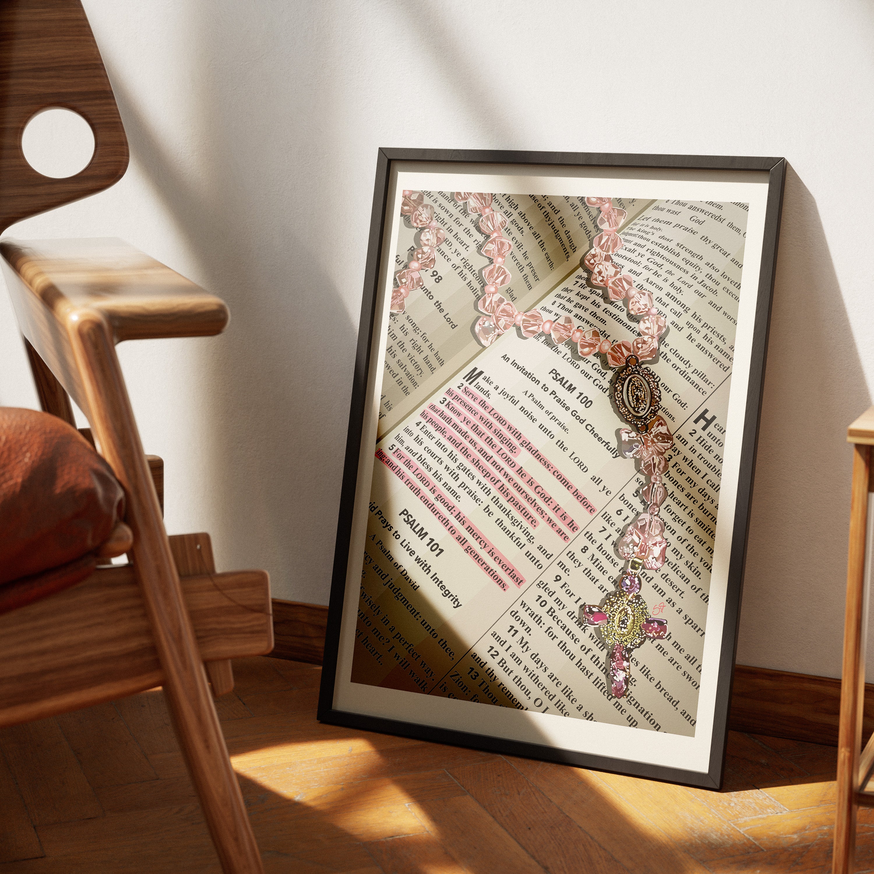 Psalm 100- Bible verse wall art and Christian wall art by Faith Girlie featuring faith-inspired designs, uplifting Scripture, and modern Christian home decor. Perfect for Christian living room decor, bedroom decor, office decor, prayer room decor, and meaningful Christian gifts for women and families.-Faith Girlie