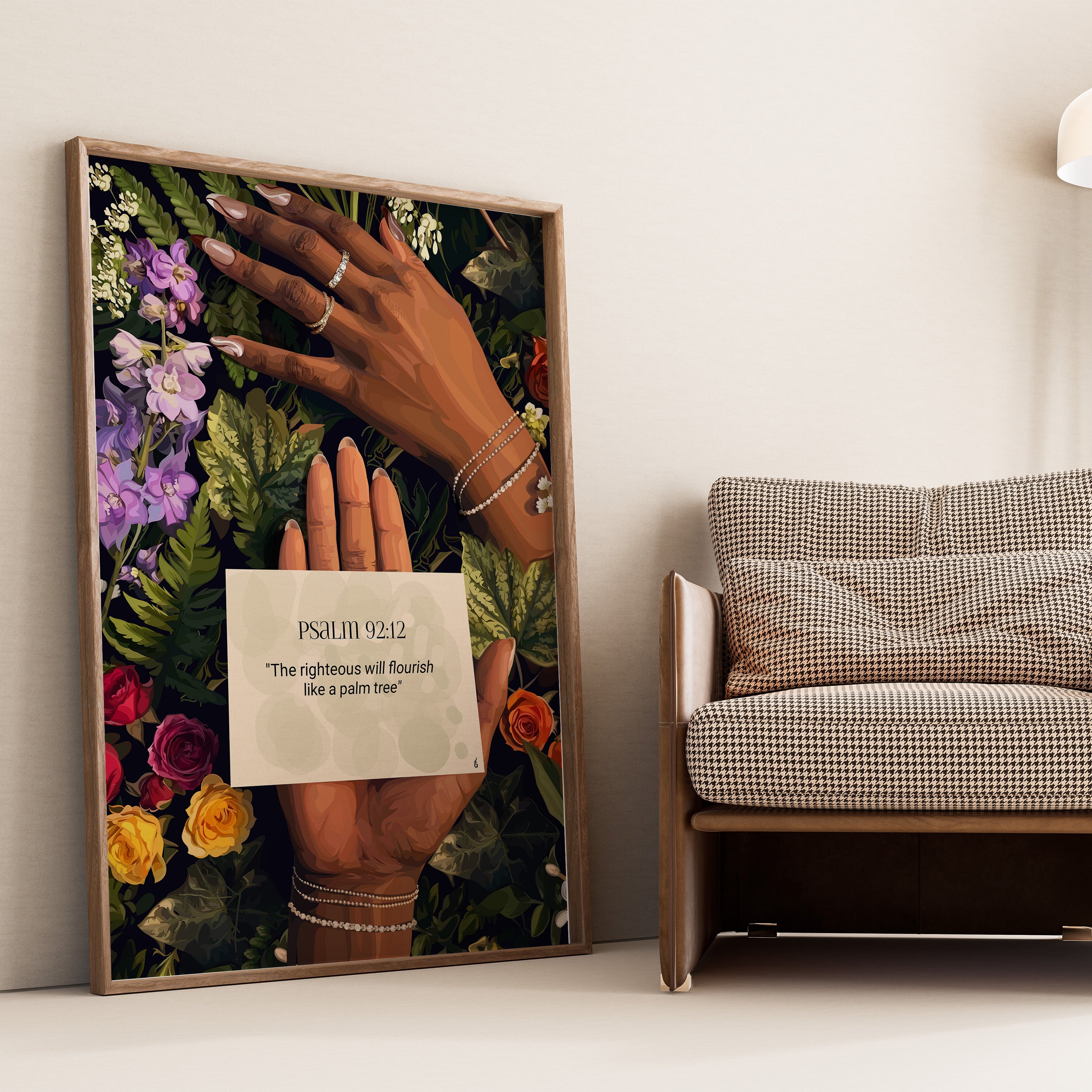 Psalm 92:12- Bible verse wall art and Christian wall art by Faith Girlie featuring faith-inspired designs, uplifting Scripture, and modern Christian home decor. Perfect for Christian living room decor, bedroom decor, office decor, prayer room decor, and meaningful Christian gifts for women and families.-Faith Girlie