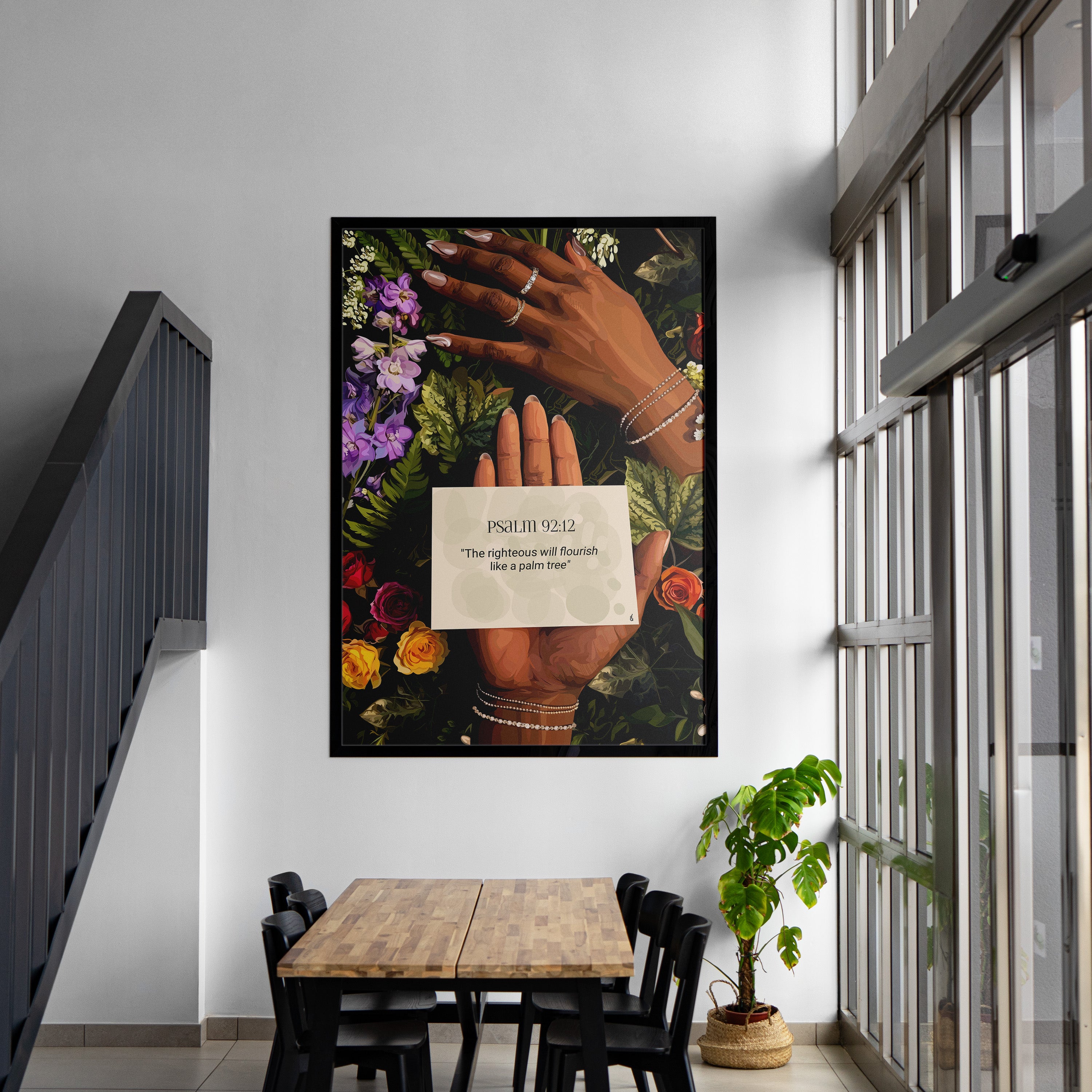 Psalm 92:12- Bible verse wall art and Christian wall art by Faith Girlie featuring faith-inspired designs, uplifting Scripture, and modern Christian home decor. Perfect for Christian living room decor, bedroom decor, office decor, prayer room decor, and meaningful Christian gifts for women and families.-Faith Girlie