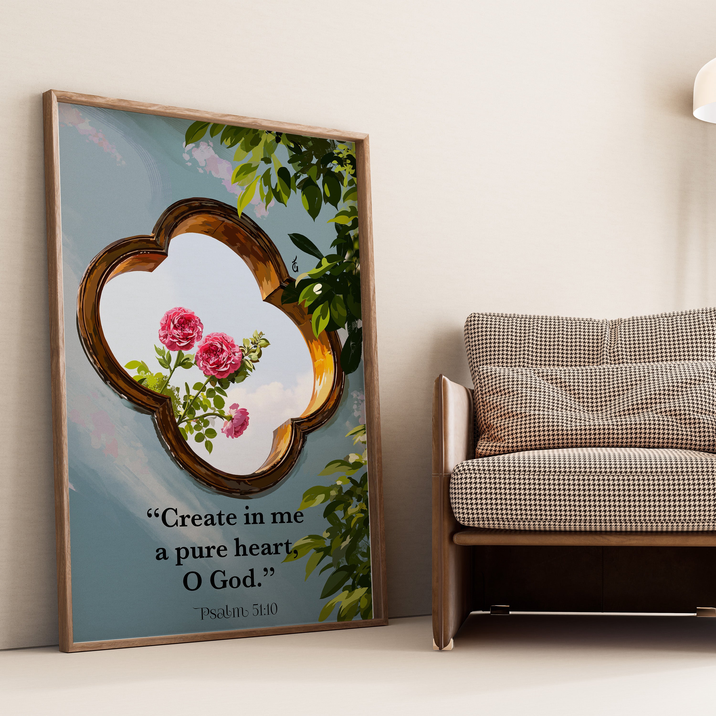 Psalm 51:10- Bible verse wall art and Christian wall art by Faith Girlie featuring faith-inspired designs, uplifting Scripture, and modern Christian home decor. Perfect for Christian living room decor, bedroom decor, office decor, prayer room decor, and meaningful Christian gifts for women and families.-Faith Girlie