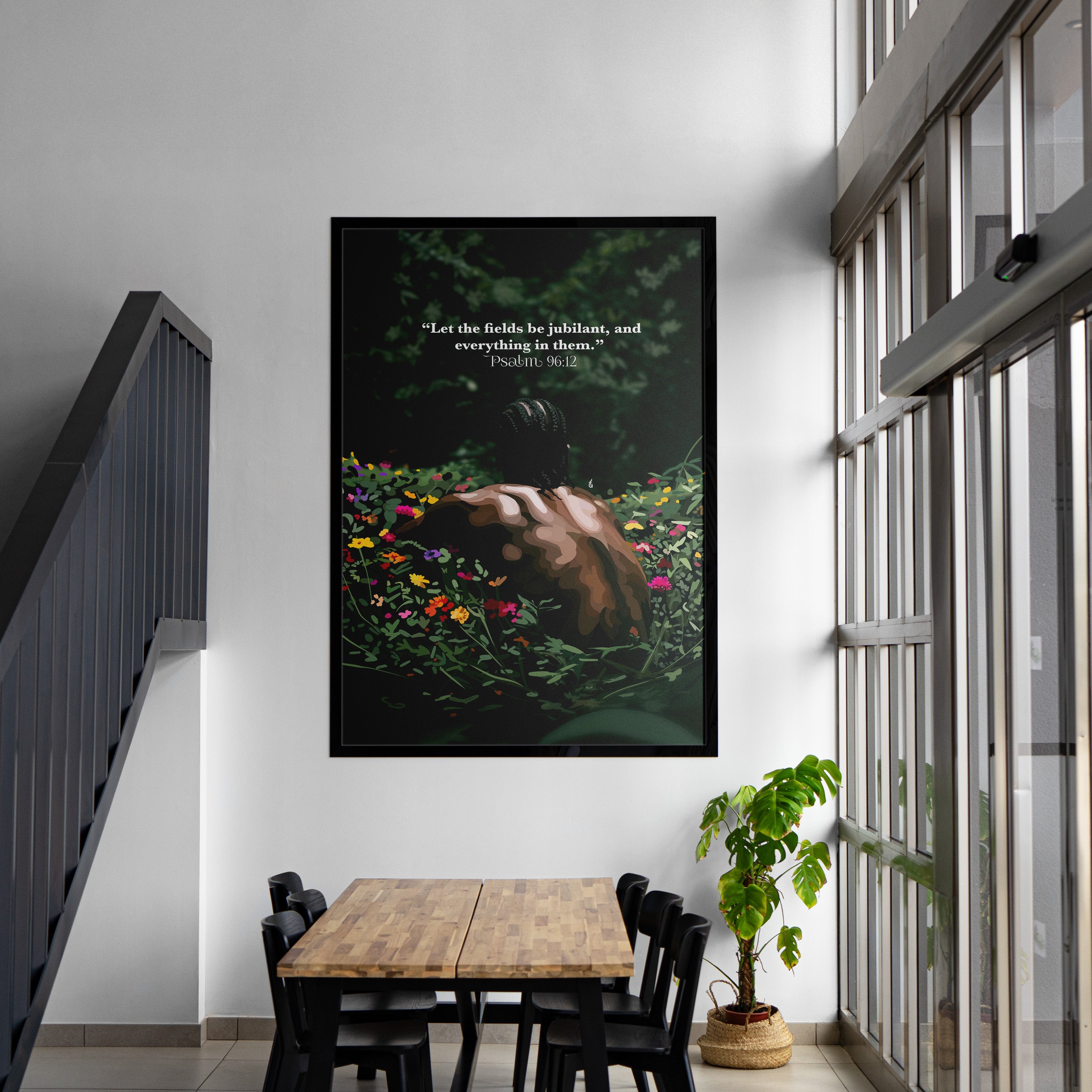 Psalm 96:12- Bible verse wall art and Christian wall art by Faith Girlie featuring faith-inspired designs, uplifting Scripture, and modern Christian home decor. Perfect for Christian living room decor, bedroom decor, office decor, prayer room decor, and meaningful Christian gifts for women and families.-Faith Girlie