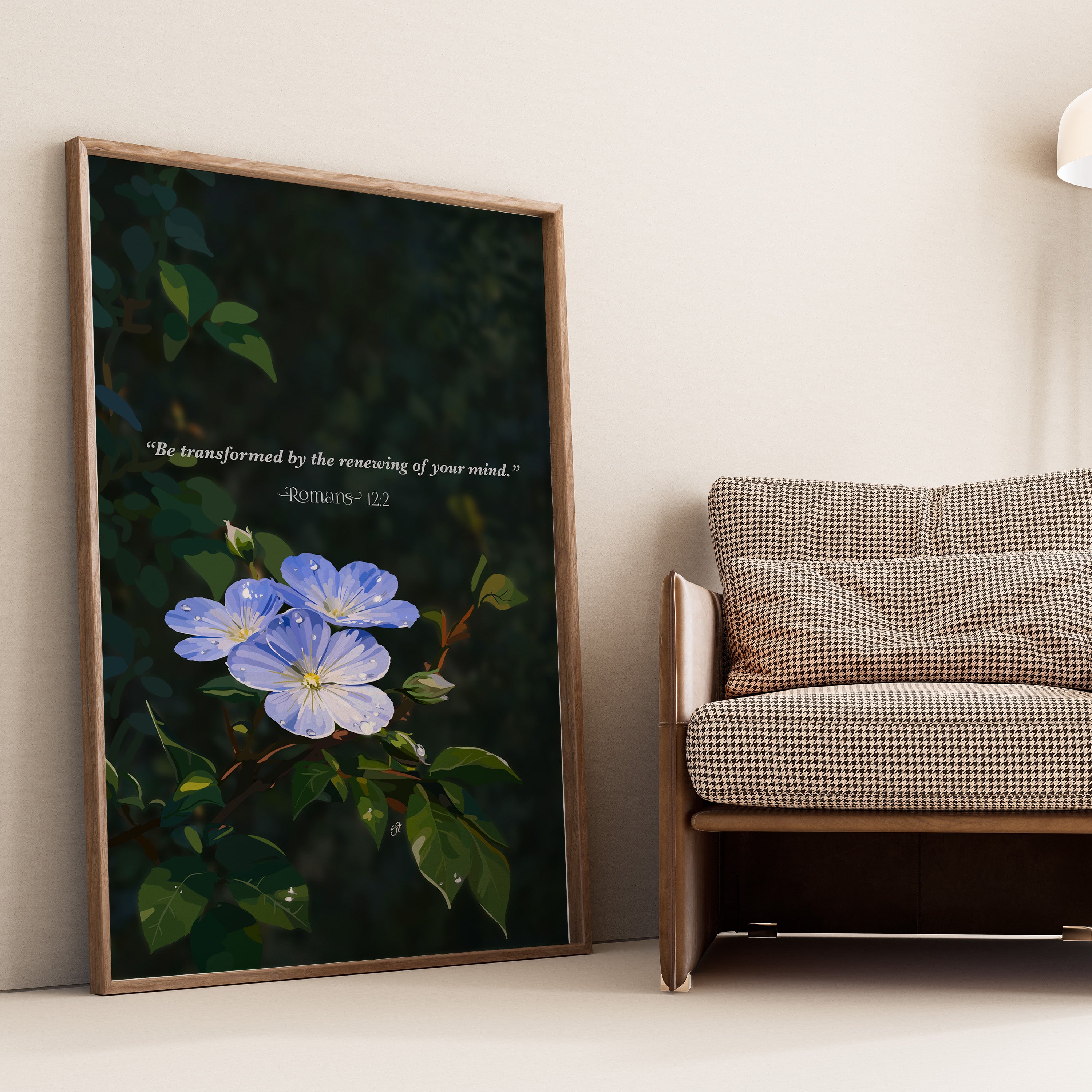 Romans 12:2- Bible verse wall art and Christian wall art by Faith Girlie featuring faith-inspired designs, uplifting Scripture, and modern Christian home decor. Perfect for Christian living room decor, bedroom decor, office decor, prayer room decor, and meaningful Christian gifts for women and families.-Faith Girlie