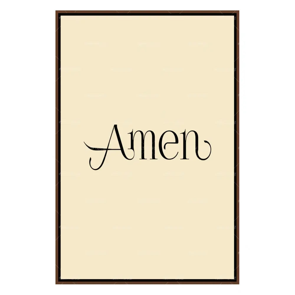 Amen Cream- Bible verse wall art and Christian wall art by Faith Girlie featuring faith-inspired designs, uplifting Scripture, and modern Christian home decor. Perfect for Christian living room decor, bedroom decor, office decor, prayer room decor, and meaningful Christian gifts for women and families.-Faith Girlie