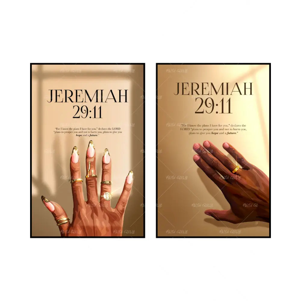 Art Print Bundle : The Plan Jeremiah 29:11 + Fine Babe Jeremiah 29:11- Bible verse wall art and Christian wall art by Faith Girlie featuring faith-inspired designs, uplifting Scripture, and modern Christian home decor. Perfect for Christian living room decor, bedroom decor, office decor, prayer room decor, and meaningful Christian gifts for women and families.-Faith Girlie