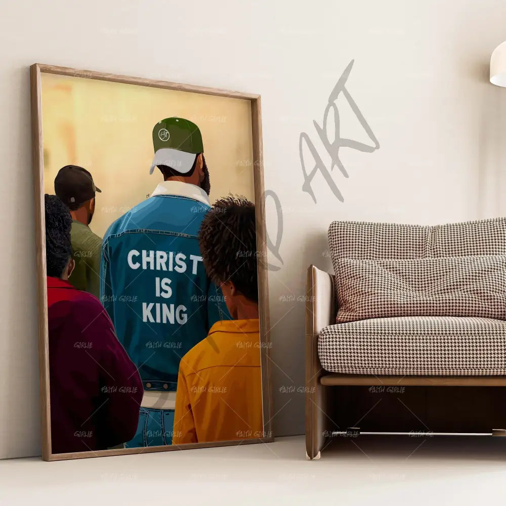 Christ Is King- Bible verse wall art and Christian wall art by Faith Girlie featuring faith-inspired designs, uplifting Scripture, and modern Christian home decor. Perfect for Christian living room decor, bedroom decor, office decor, prayer room decor, and meaningful Christian gifts for women and families.-Faith Girlie