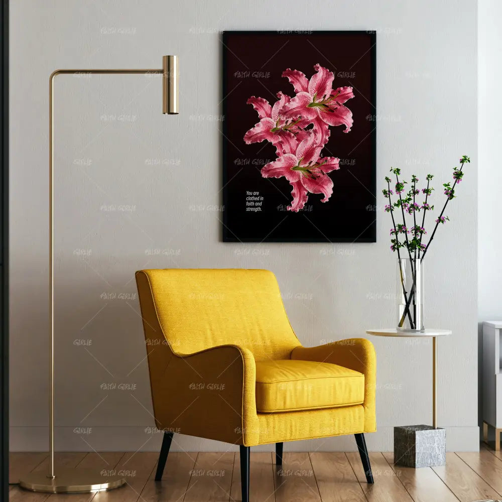 Clothed in Faith- Bible verse wall art and Christian wall art by Faith Girlie featuring faith-inspired designs, uplifting Scripture, and modern Christian home decor. Perfect for Christian living room decor, bedroom decor, office decor, prayer room decor, and meaningful Christian gifts for women and families.-Faith Girlie