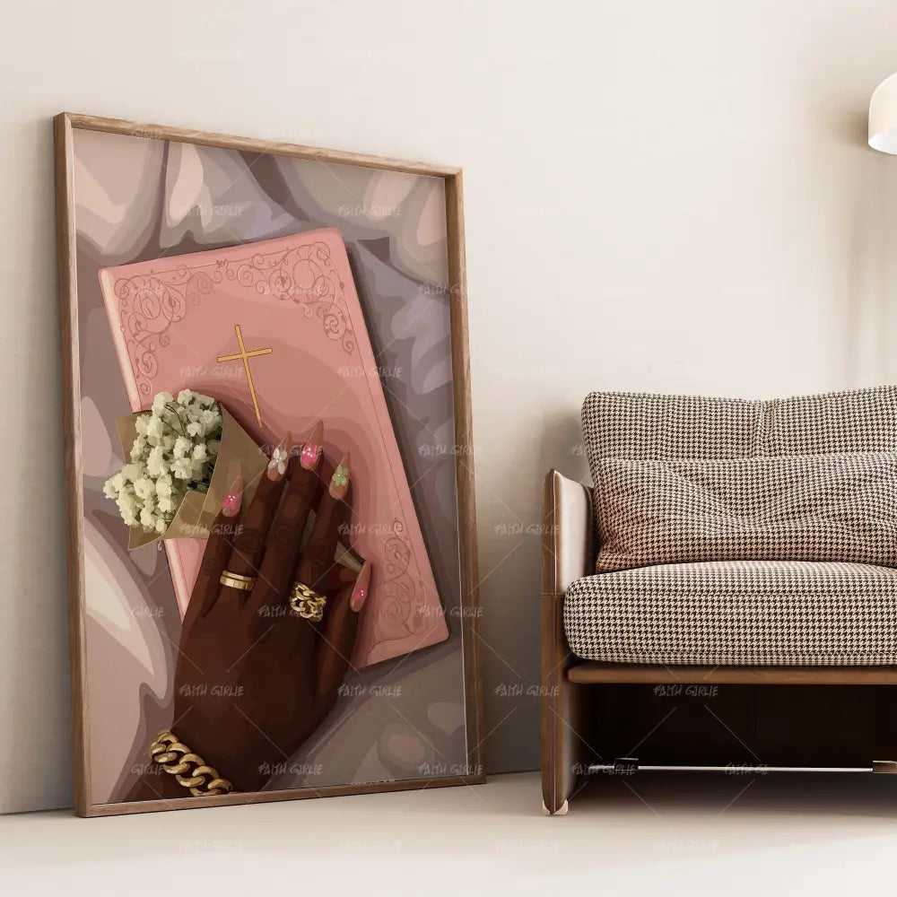 Faith in Hand-wall art print featuring decorative artistic design suitable for living rooms, offices, and schools by Faith Girlie. Elevate your space with faith-inspired wall art designed to bring peace, purpose, and beauty into your home. At Faith Girlie, each piece is thoughtfully created to inspire reflection, strengthen faith, and celebrate a life grounded in God’s word.