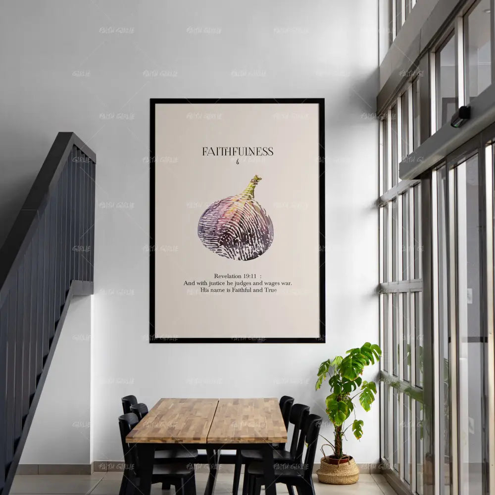 Faithfulness- Bible verse wall art and Christian wall art by Faith Girlie featuring faith-inspired designs, uplifting Scripture, and modern Christian home decor. Perfect for Christian living room decor, bedroom decor, office decor, prayer room decor, and meaningful Christian gifts for women and families.-Faith Girlie