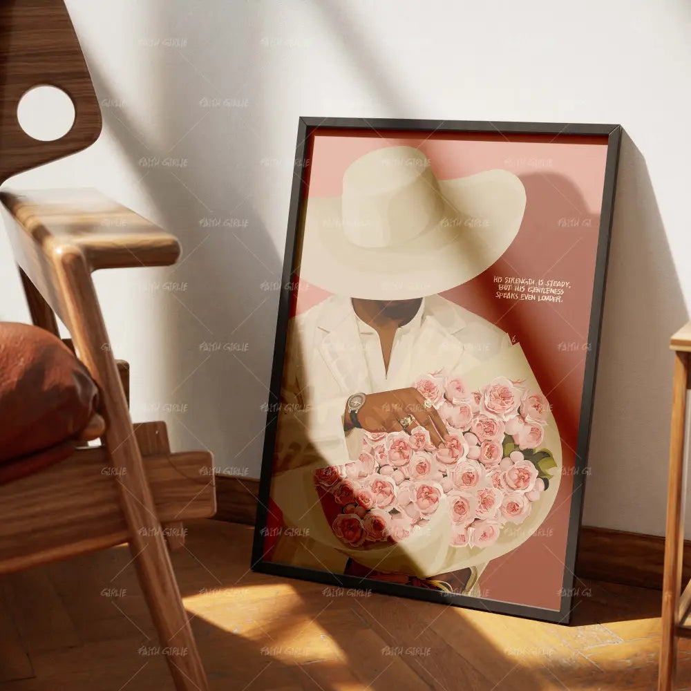 Gentle Strength-wall art print featuring decorative artistic design suitable for living rooms, offices, and schools by Faith Girlie. Elevate your space with faith-inspired wall art designed to bring peace, purpose, and beauty into your home. At Faith Girlie, each piece is thoughtfully created to inspire reflection, strengthen faith, and celebrate a life grounded in God’s word.