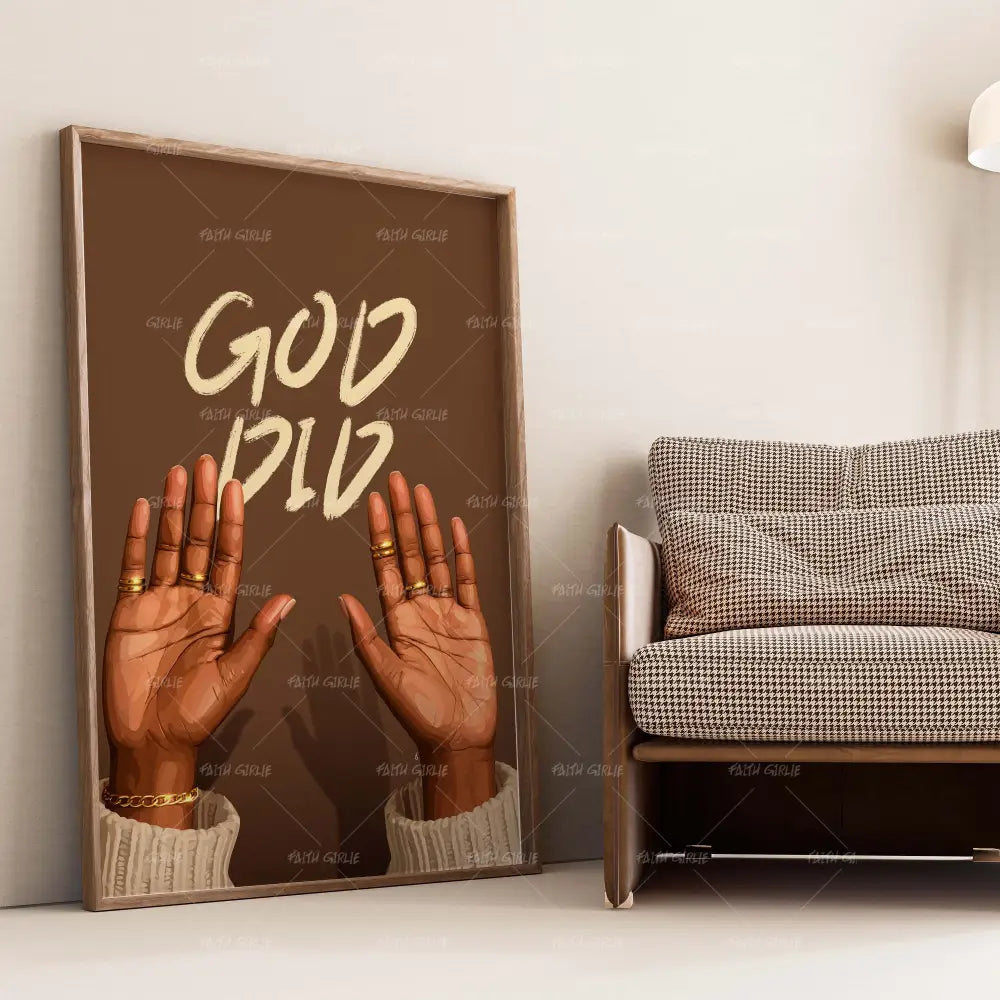 God Did- Bible verse wall art and Christian wall art by Faith Girlie featuring faith-inspired designs, uplifting Scripture, and modern Christian home decor. Perfect for Christian living room decor, bedroom decor, office decor, prayer room decor, and meaningful Christian gifts for women and families.-Faith Girlie