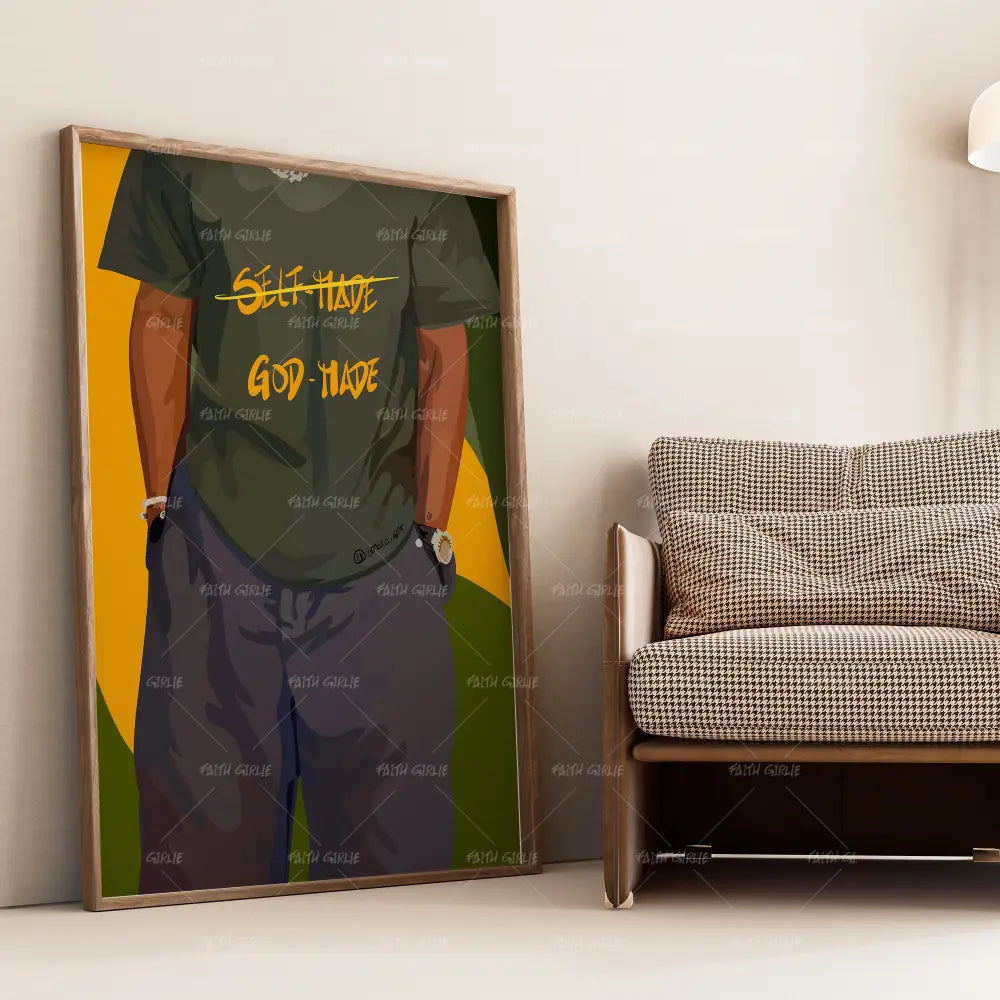 God made- Bible verse wall art and Christian wall art by Faith Girlie featuring faith-inspired designs, uplifting Scripture, and modern Christian home decor. Perfect for Christian living room decor, bedroom decor, office decor, prayer room decor, and meaningful Christian gifts for women and families.-Faith Girlie