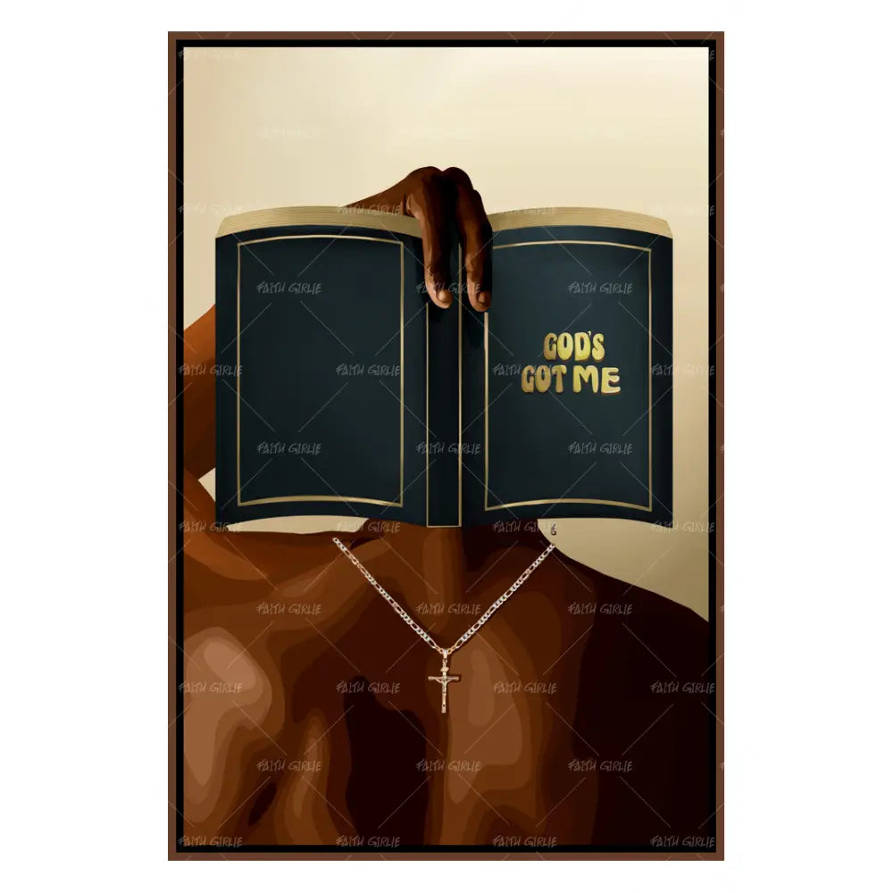 God's Got Me- Bible verse wall art and Christian wall art by Faith Girlie featuring faith-inspired designs, uplifting Scripture, and modern Christian home decor. Perfect for Christian living room decor, bedroom decor, office decor, prayer room decor, and meaningful Christian gifts for women and families.-Faith Girlie