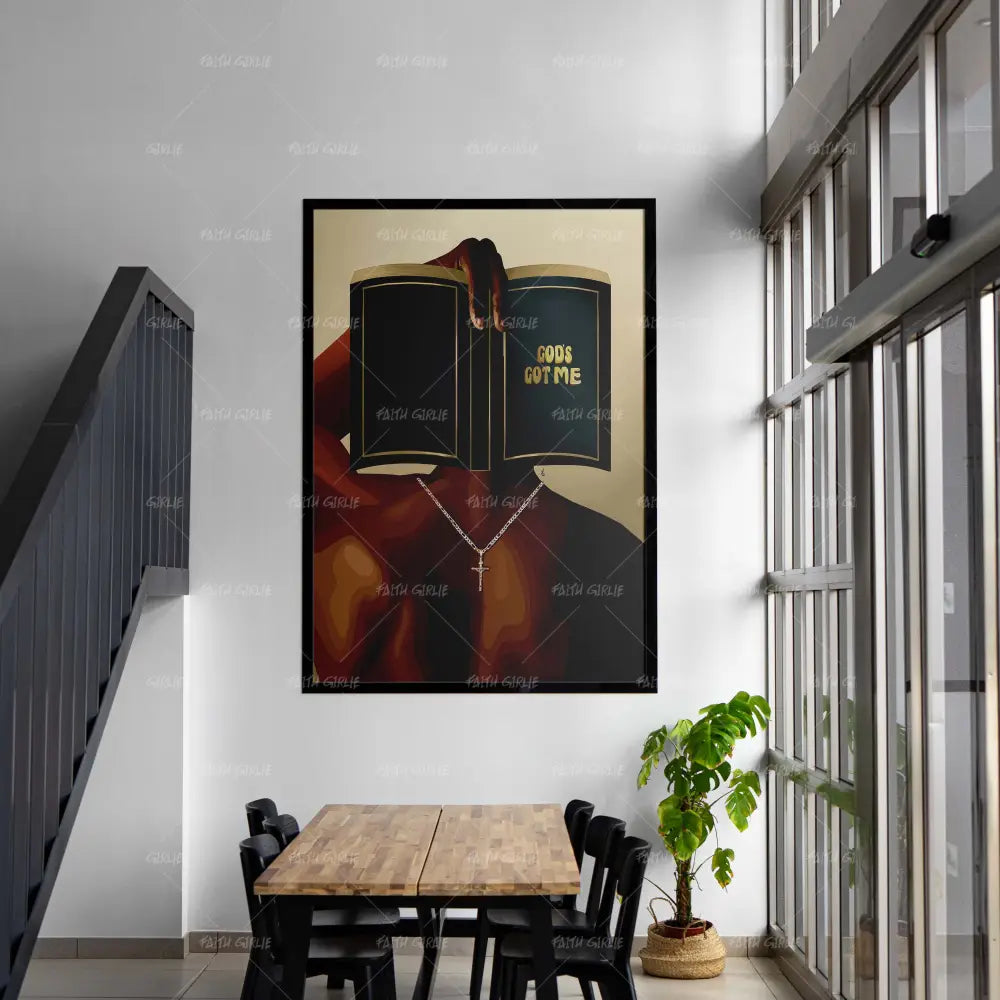 God's Got Me- Bible verse wall art and Christian wall art by Faith Girlie featuring faith-inspired designs, uplifting Scripture, and modern Christian home decor. Perfect for Christian living room decor, bedroom decor, office decor, prayer room decor, and meaningful Christian gifts for women and families.-Faith Girlie
