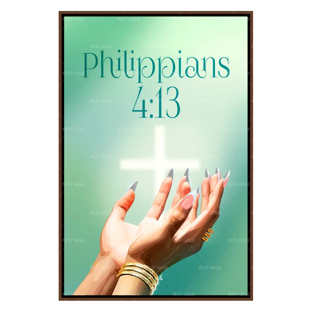 Green Philippians 4:13-wall art print featuring decorative artistic design suitable for living rooms, offices, and schools by Faith Girlie. Elevate your space with faith-inspired wall art designed to bring peace, purpose, and beauty into your home. At Faith Girlie, each piece is thoughtfully created to inspire reflection, strengthen faith, and celebrate a life grounded in God’s word.