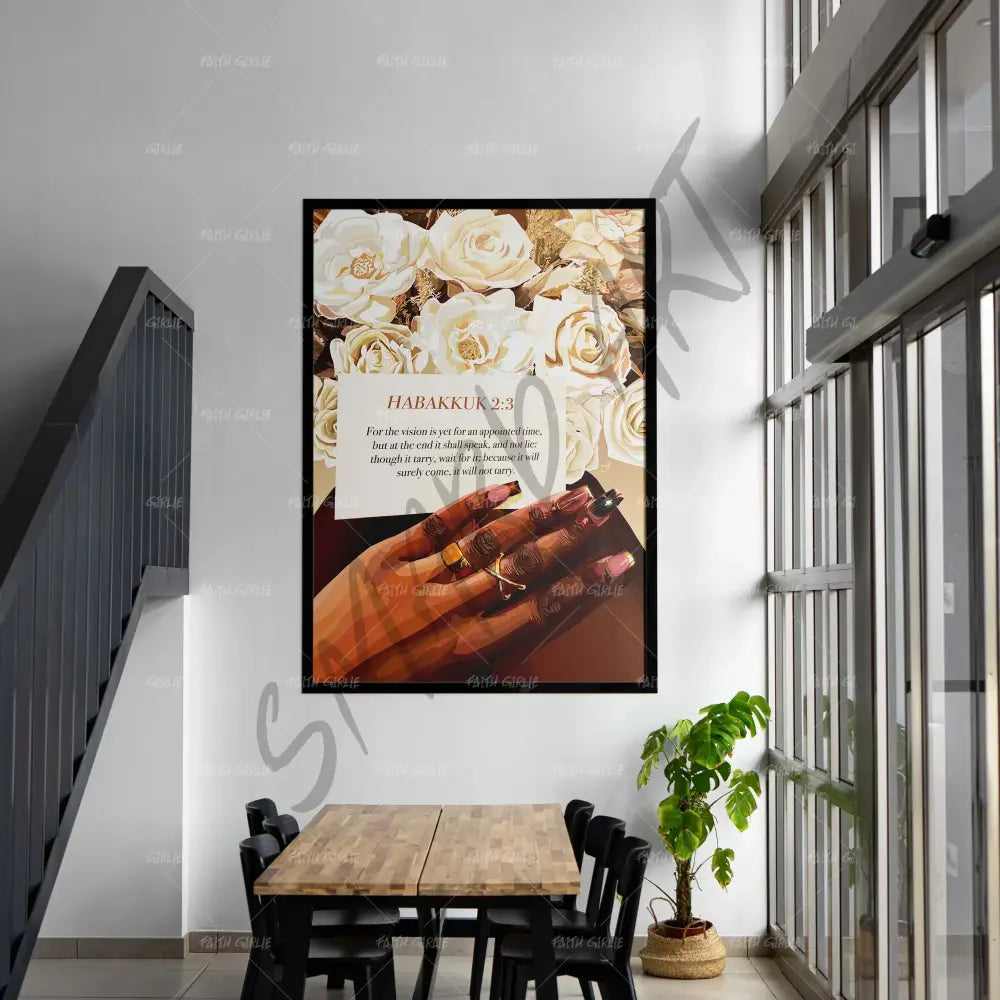 Habakkuk 2:3- Bible verse wall art and Christian wall art by Faith Girlie featuring faith-inspired designs, uplifting Scripture, and modern Christian home decor. Perfect for Christian living room decor, bedroom decor, office decor, prayer room decor, and meaningful Christian gifts for women and families.-Faith Girlie