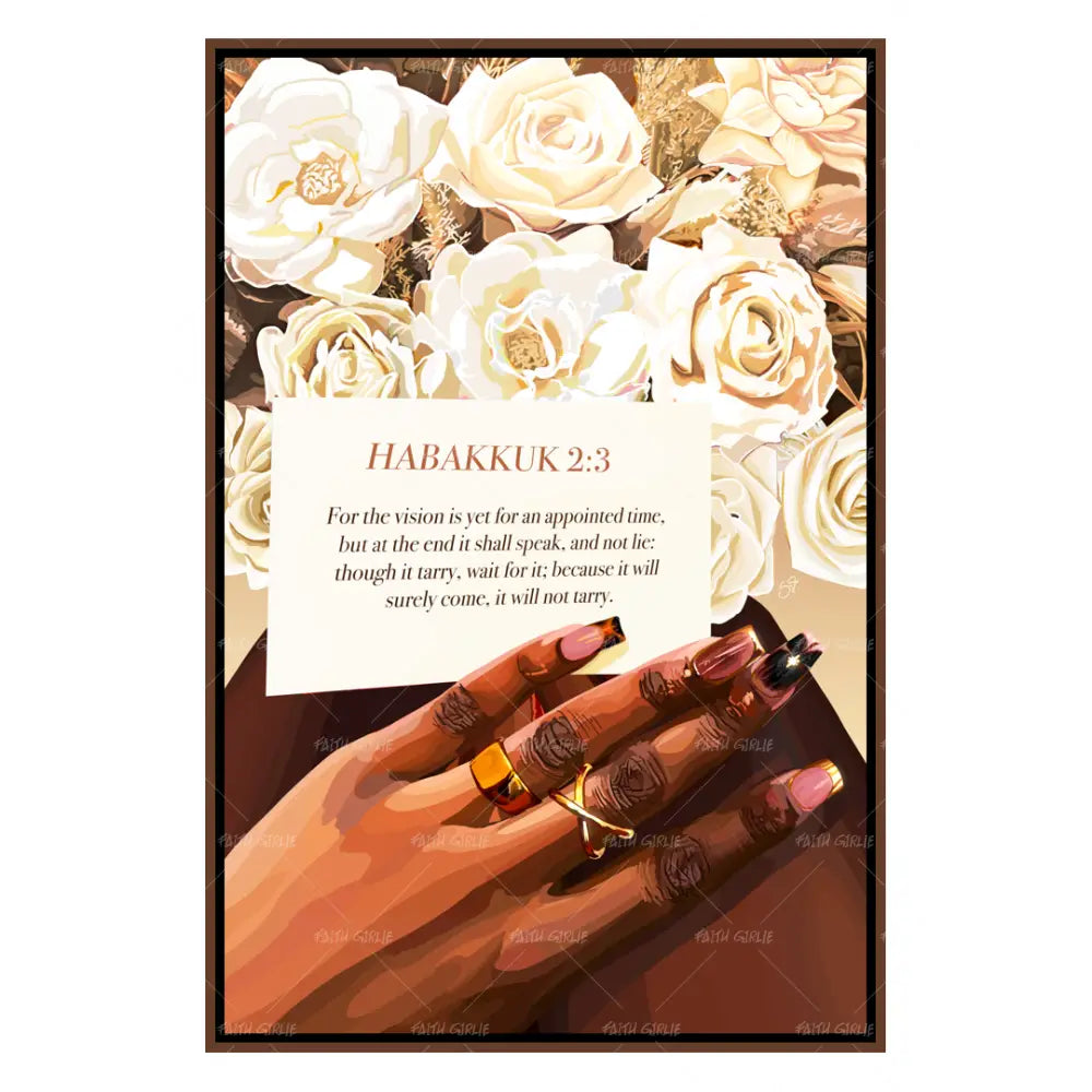 Habakkuk 2:3- Bible verse wall art and Christian wall art by Faith Girlie featuring faith-inspired designs, uplifting Scripture, and modern Christian home decor. Perfect for Christian living room decor, bedroom decor, office decor, prayer room decor, and meaningful Christian gifts for women and families.-Faith Girlie