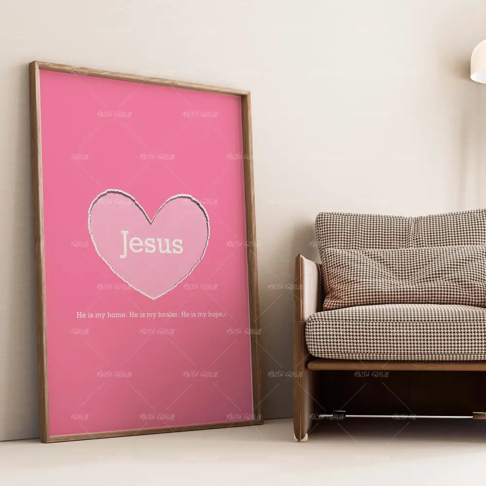 He is My Home- Bible verse wall art and Christian wall art by Faith Girlie featuring faith-inspired designs, uplifting Scripture, and modern Christian home decor. Perfect for Christian living room decor, bedroom decor, office decor, prayer room decor, and meaningful Christian gifts for women and families.-Faith Girlie