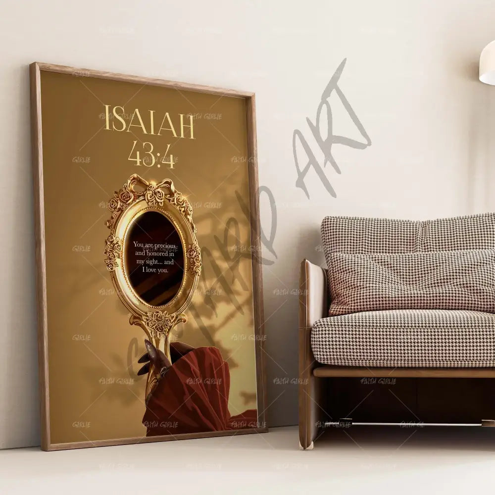 Isaiah 43:4- Bible verse wall art and Christian wall art by Faith Girlie featuring faith-inspired designs, uplifting Scripture, and modern Christian home decor. Perfect for Christian living room decor, bedroom decor, office decor, prayer room decor, and meaningful Christian gifts for women and families.-Faith Girlie