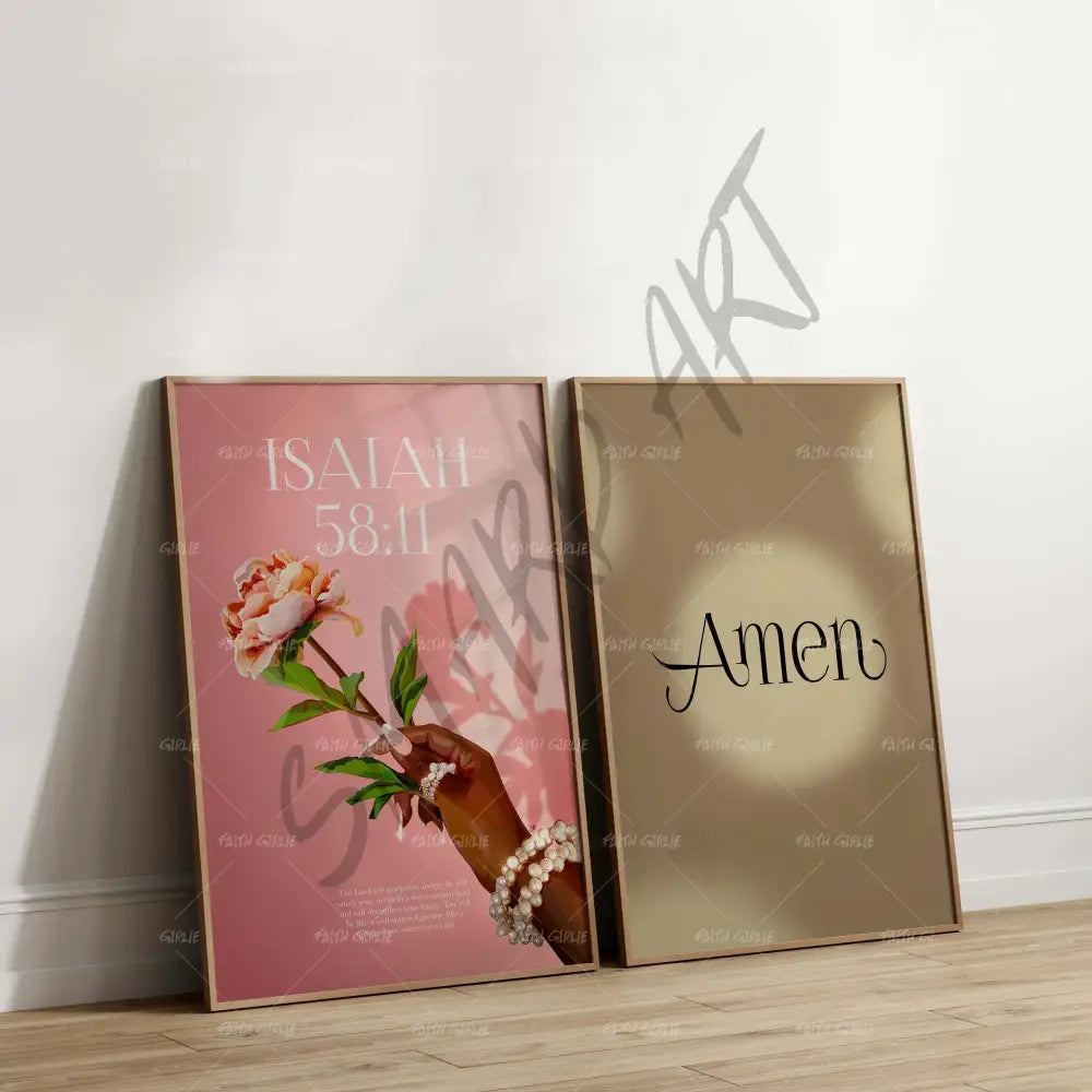 Isaiah 58:11- Bible verse wall art and Christian wall art by Faith Girlie featuring faith-inspired designs, uplifting Scripture, and modern Christian home decor. Perfect for Christian living room decor, bedroom decor, office decor, prayer room decor, and meaningful Christian gifts for women and families.-Faith Girlie