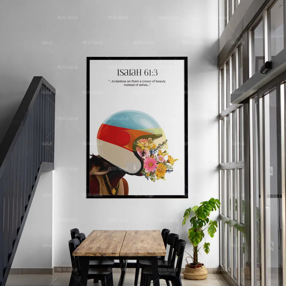 Isaiah 61:3- Bible verse wall art and Christian wall art by Faith Girlie featuring faith-inspired designs, uplifting Scripture, and modern Christian home decor. Perfect for Christian living room decor, bedroom decor, office decor, prayer room decor, and meaningful Christian gifts for women and families.-Faith Girlie