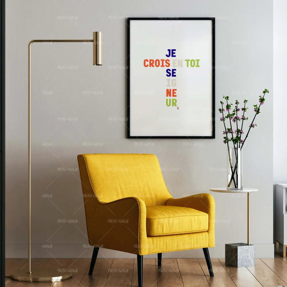 Je Crois En Toi- Bible verse wall art and Christian wall art by Faith Girlie featuring faith-inspired designs, uplifting Scripture, and modern Christian home decor. Perfect for Christian living room decor, bedroom decor, office decor, prayer room decor, and meaningful Christian gifts for women and families.-Faith Girlie