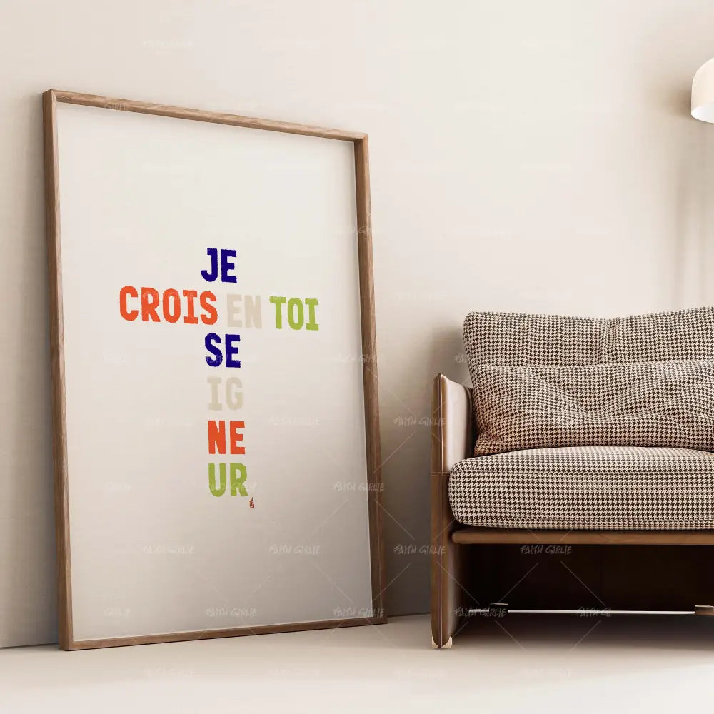 Je Crois En Toi- Bible verse wall art and Christian wall art by Faith Girlie featuring faith-inspired designs, uplifting Scripture, and modern Christian home decor. Perfect for Christian living room decor, bedroom decor, office decor, prayer room decor, and meaningful Christian gifts for women and families.-Faith Girlie