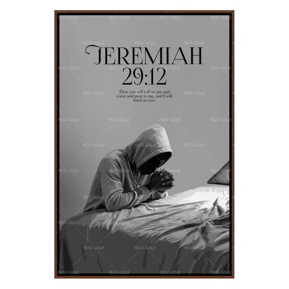 Jeremiah 29:12- Bible verse wall art and Christian wall art by Faith Girlie featuring faith-inspired designs, uplifting Scripture, and modern Christian home decor. Perfect for Christian living room decor, bedroom decor, office decor, prayer room decor, and meaningful Christian gifts for women and families.-Faith Girlie