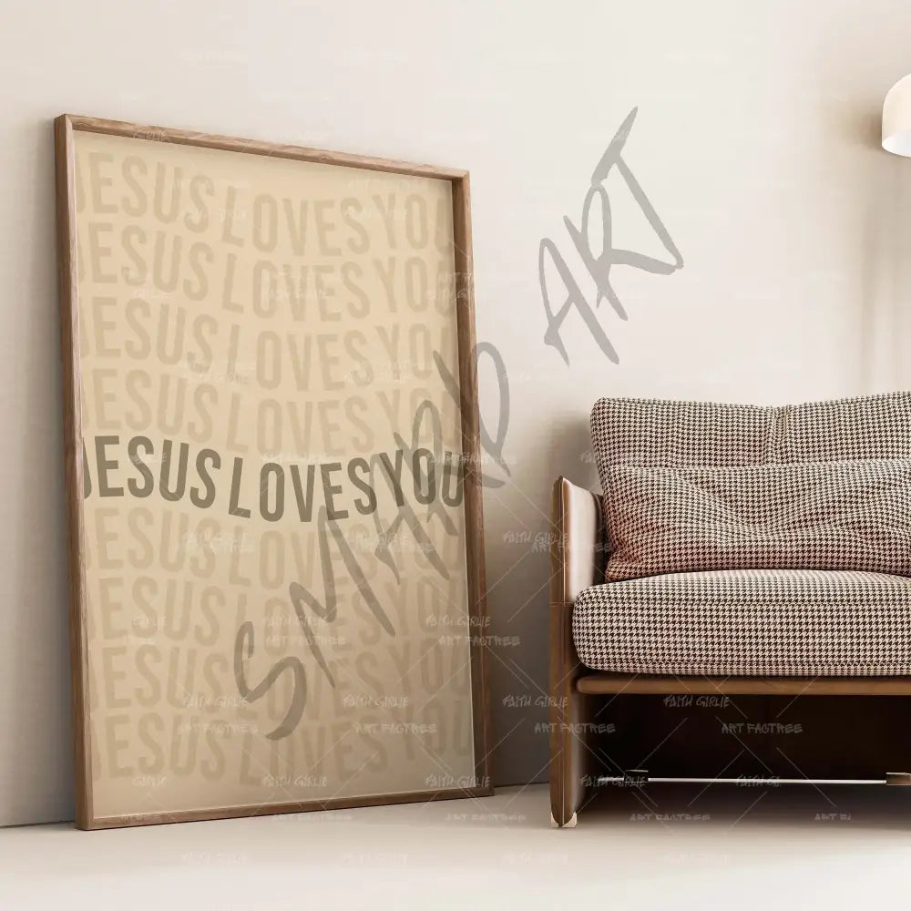 Jesus Loves You-wall art print featuring decorative artistic design suitable for living rooms, offices, and schools by Faith Girlie. Elevate your space with faith-inspired wall art designed to bring peace, purpose, and beauty into your home. At Faith Girlie, each piece is thoughtfully created to inspire reflection, strengthen faith, and celebrate a life grounded in God’s word.