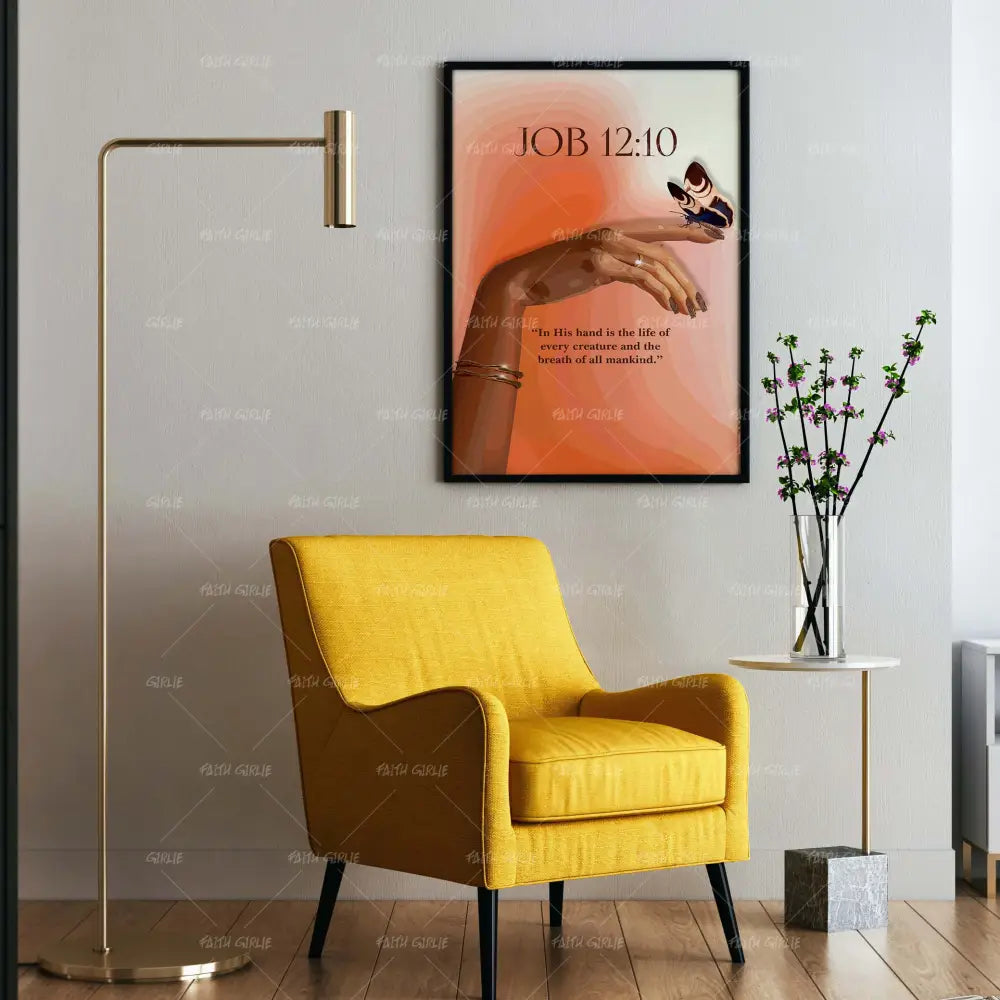 Job 12:10- Bible verse wall art and Christian wall art by Faith Girlie featuring faith-inspired designs, uplifting Scripture, and modern Christian home decor. Perfect for Christian living room decor, bedroom decor, office decor, prayer room decor, and meaningful Christian gifts for women and families.-Faith Girlie