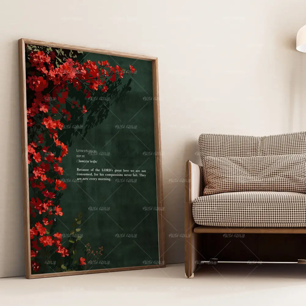 Lamentations 3:22–23- Bible verse wall art and Christian wall art by Faith Girlie featuring faith-inspired designs, uplifting Scripture, and modern Christian home decor. Perfect for Christian living room decor, bedroom decor, office decor, prayer room decor, and meaningful Christian gifts for women and families.-Faith Girlie