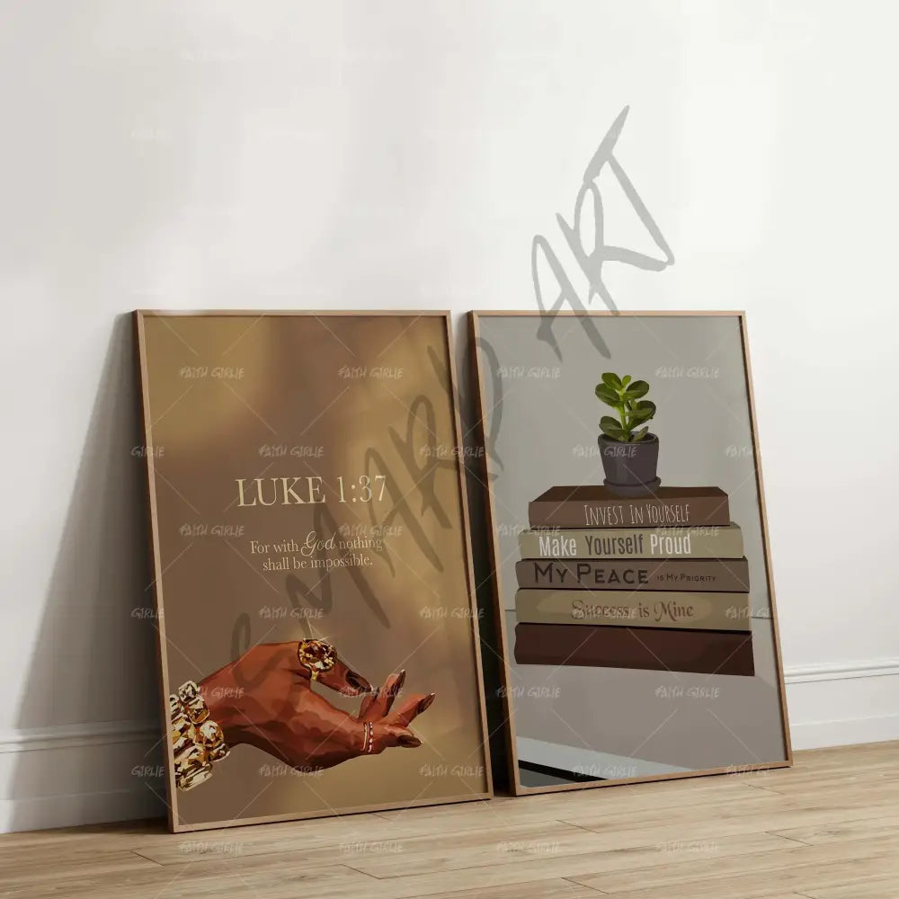 Luke 1:37 Gold-wall art print featuring decorative artistic design suitable for living rooms, offices, and schools by Faith Girlie. Elevate your space with faith-inspired wall art designed to bring peace, purpose, and beauty into your home. At Faith Girlie, each piece is thoughtfully created to inspire reflection, strengthen faith, and celebrate a life grounded in God’s word.