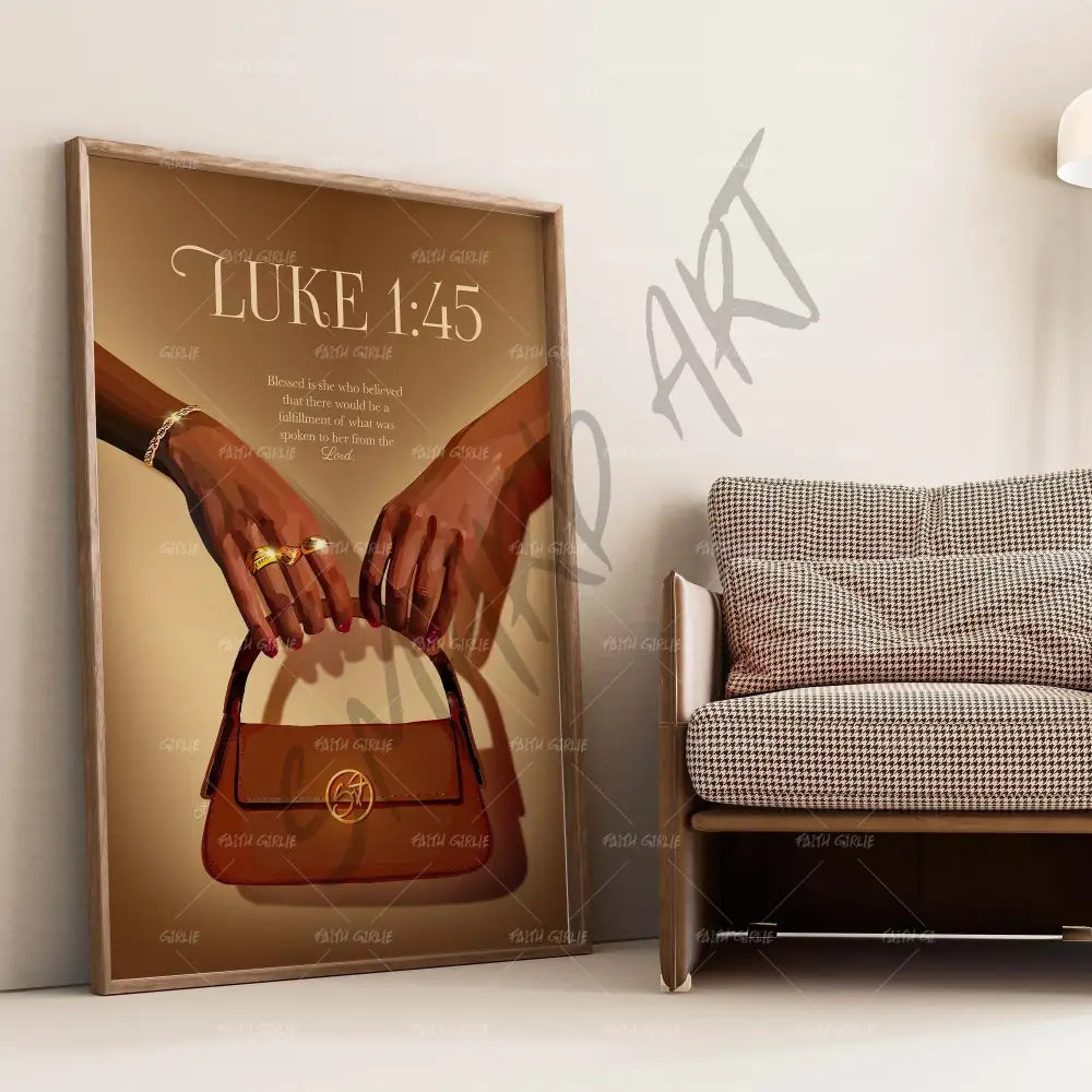 Luke 1:45- Bible verse wall art and Christian wall art by Faith Girlie featuring faith-inspired designs, uplifting Scripture, and modern Christian home decor. Perfect for Christian living room decor, bedroom decor, office decor, prayer room decor, and meaningful Christian gifts for women and families.-Faith Girlie