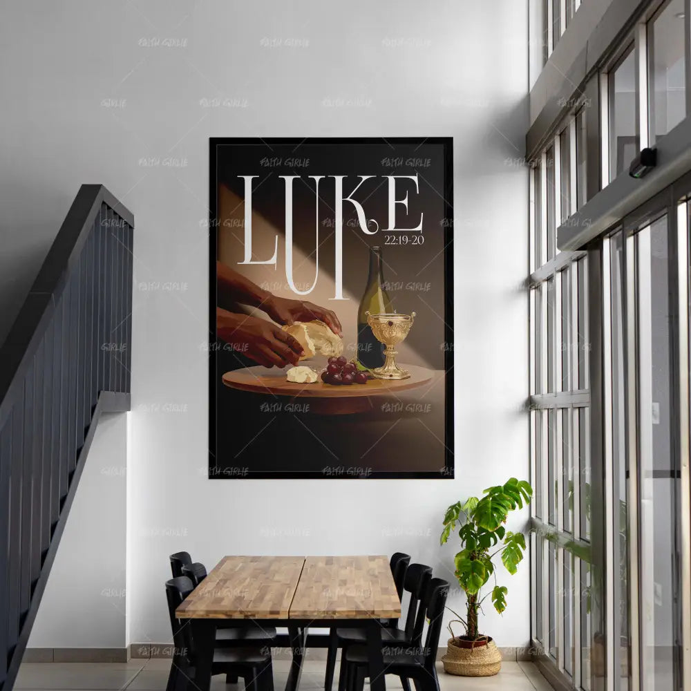 Luke 22:19-22-wall art print featuring decorative artistic design suitable for living rooms, offices, and schools by Faith Girlie. Elevate your space with faith-inspired wall art designed to bring peace, purpose, and beauty into your home. At Faith Girlie, each piece is thoughtfully created to inspire reflection, strengthen faith, and celebrate a life grounded in God’s word.