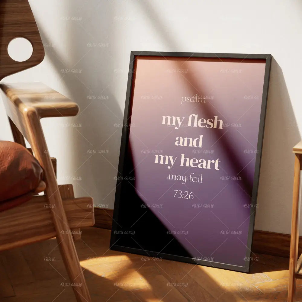 My flesh- Bible verse wall art and Christian wall art by Faith Girlie featuring faith-inspired designs, uplifting Scripture, and modern Christian home decor. Perfect for Christian living room decor, bedroom decor, office decor, prayer room decor, and meaningful Christian gifts for women and families.-Faith Girlie