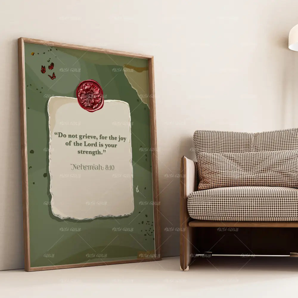 Nehemiah 8:10- Bible verse wall art and Christian wall art by Faith Girlie featuring faith-inspired designs, uplifting Scripture, and modern Christian home decor. Perfect for Christian living room decor, bedroom decor, office decor, prayer room decor, and meaningful Christian gifts for women and families.-Faith Girlie