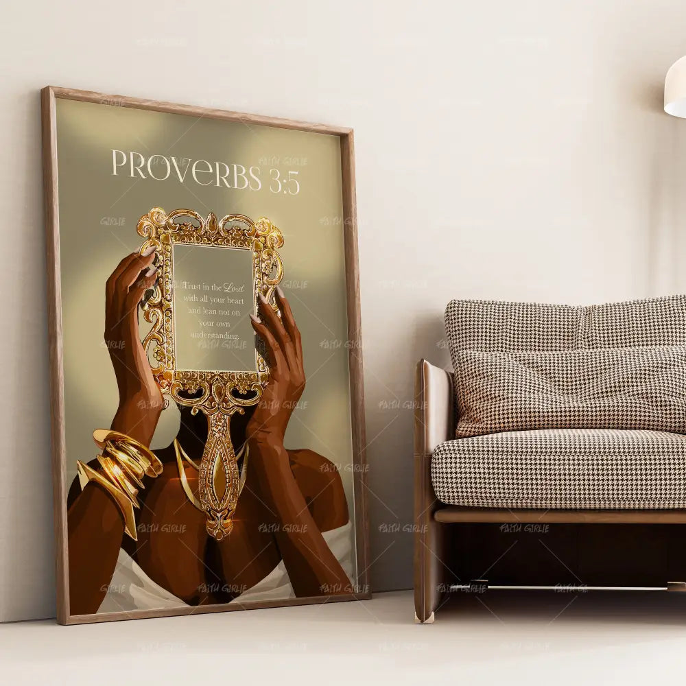 Proverbs 3:5- Bible verse wall art and Christian wall art by Faith Girlie featuring faith-inspired designs, uplifting Scripture, and modern Christian home decor. Perfect for Christian living room decor, bedroom decor, office decor, prayer room decor, and meaningful Christian gifts for women and families.-Faith Girlie