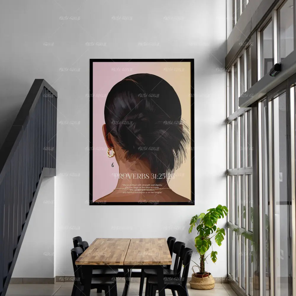 Proverbs 31:25-26- Bible verse wall art and Christian wall art by Faith Girlie featuring faith-inspired designs, uplifting Scripture, and modern Christian home decor. Perfect for Christian living room decor, bedroom decor, office decor, prayer room decor, and meaningful Christian gifts for women and families.-Faith Girlie