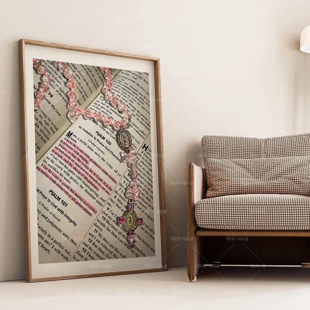 Psalm 100- Bible verse wall art and Christian wall art by Faith Girlie featuring faith-inspired designs, uplifting Scripture, and modern Christian home decor. Perfect for Christian living room decor, bedroom decor, office decor, prayer room decor, and meaningful Christian gifts for women and families.-Faith Girlie