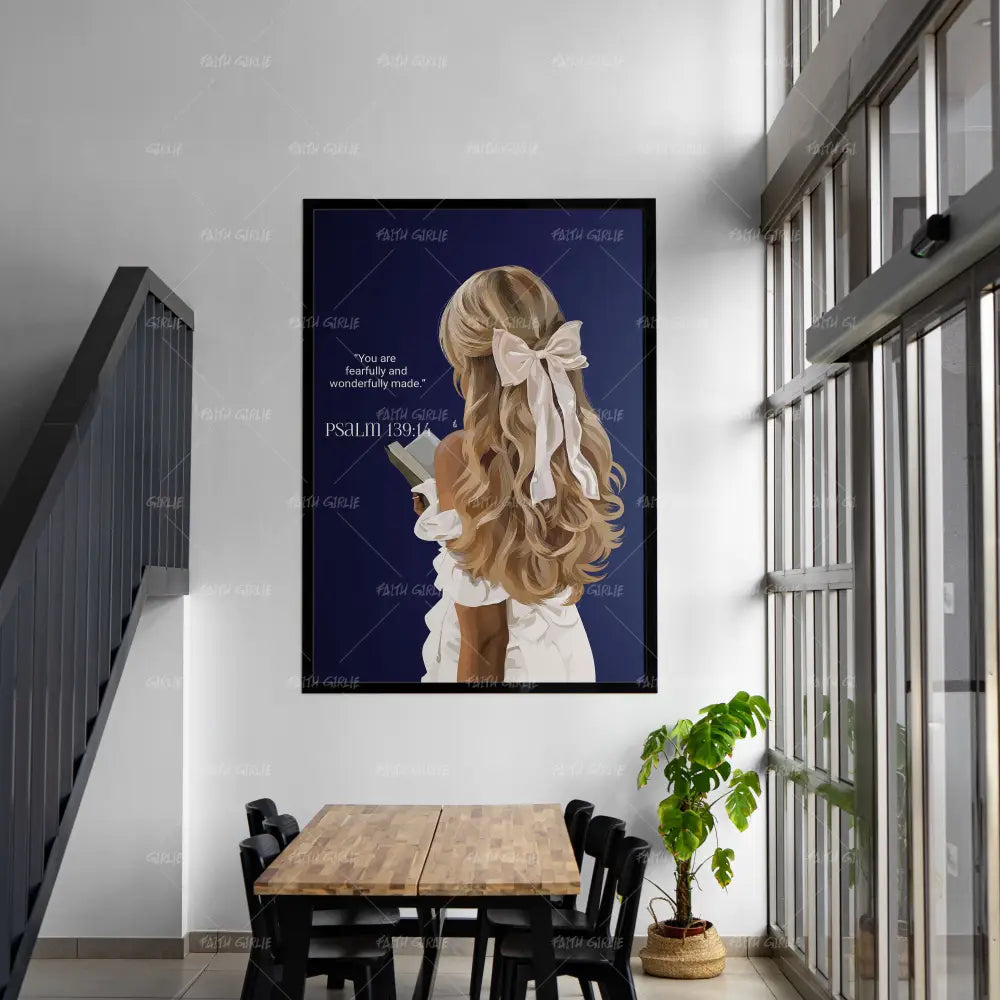 Psalm 139:14- Bible verse wall art and Christian wall art by Faith Girlie featuring faith-inspired designs, uplifting Scripture, and modern Christian home decor. Perfect for Christian living room decor, bedroom decor, office decor, prayer room decor, and meaningful Christian gifts for women and families.-Faith Girlie
